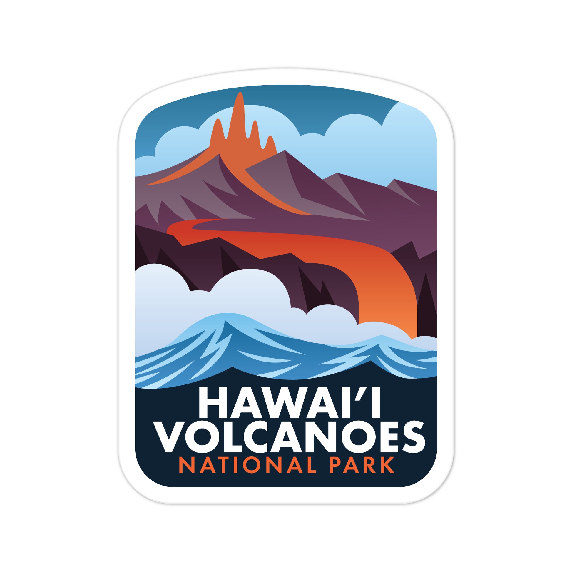 A sticker of Hawaii Volcanoes National Park