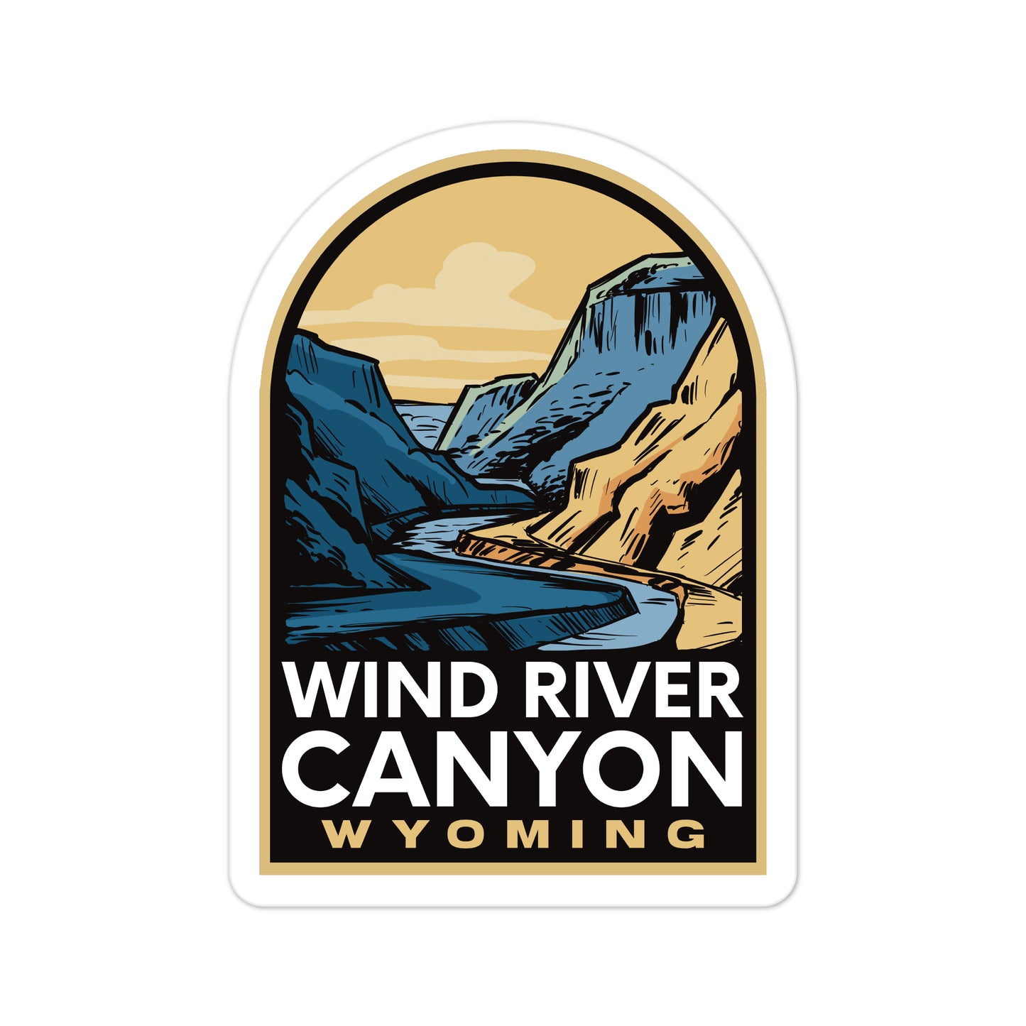 A sticker of Wind River Canyon