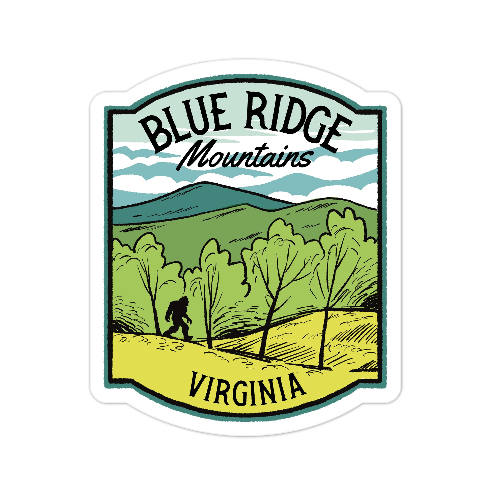 A sticker of the Blue Ridge Mountains
