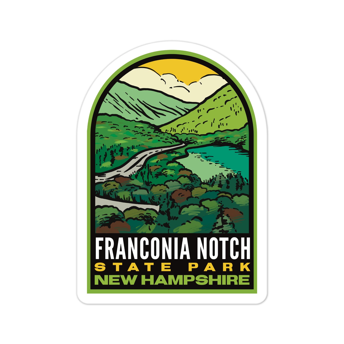 A sticker of Franconia Notch State Park