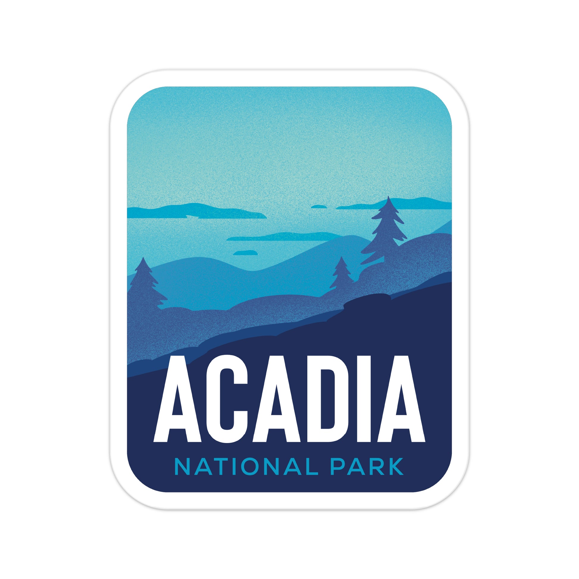 A sticker of Acadia National Park