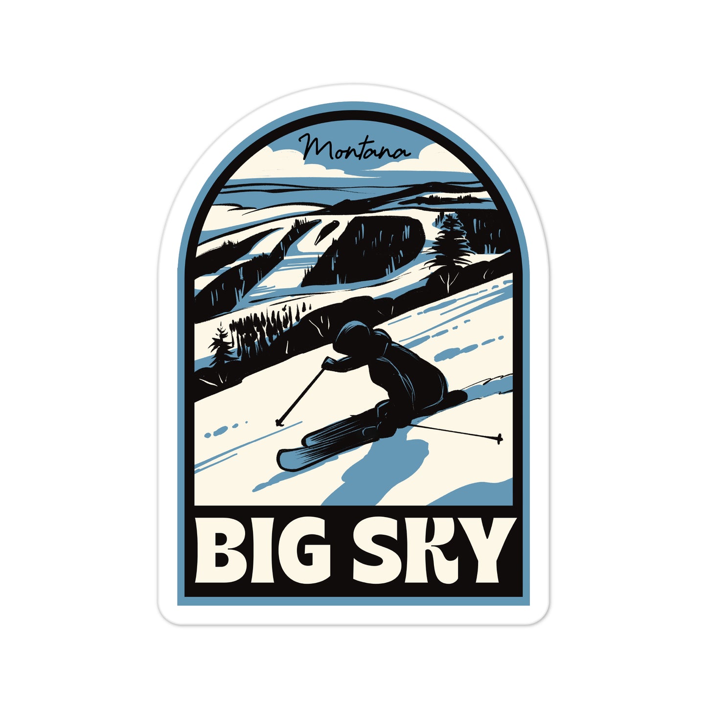A sticker of Big Sky Montana