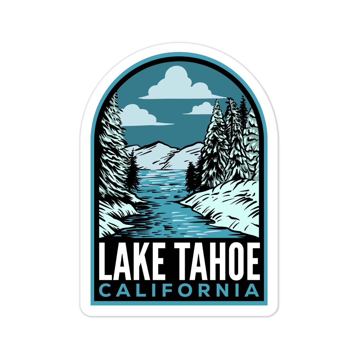 A sticker of Lake Tahoe