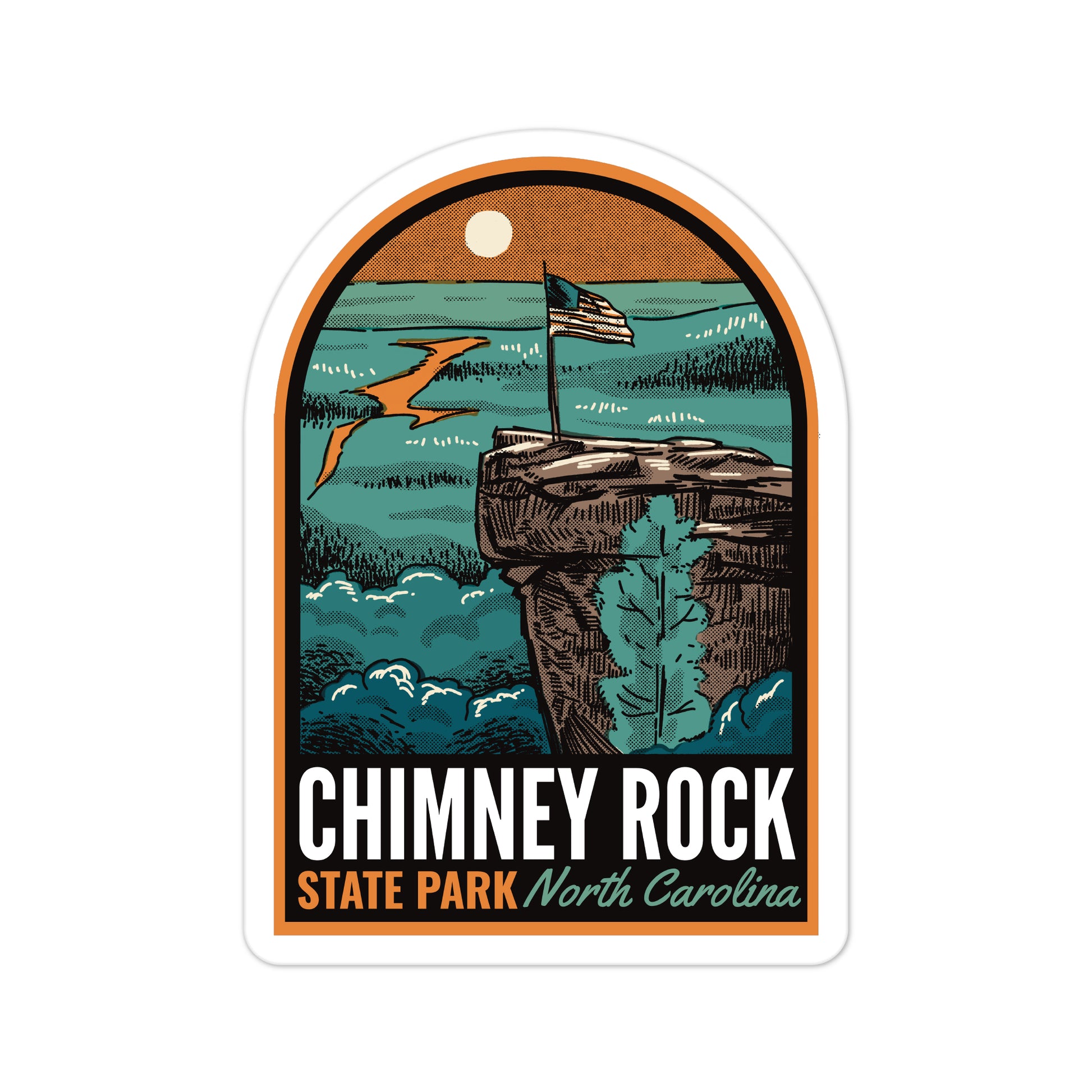 A sticker of Chimney Rock State Park