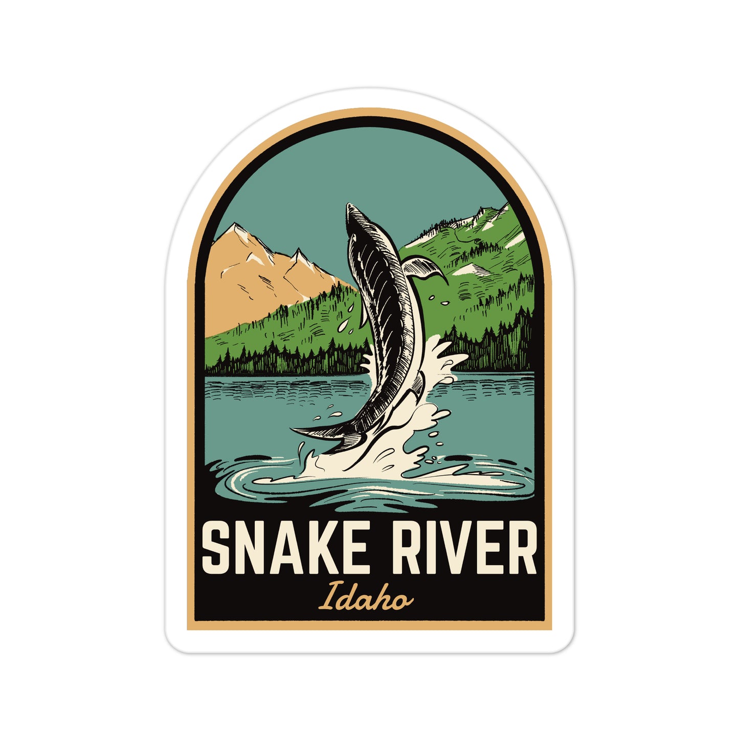 A sticker of Snake River Idaho