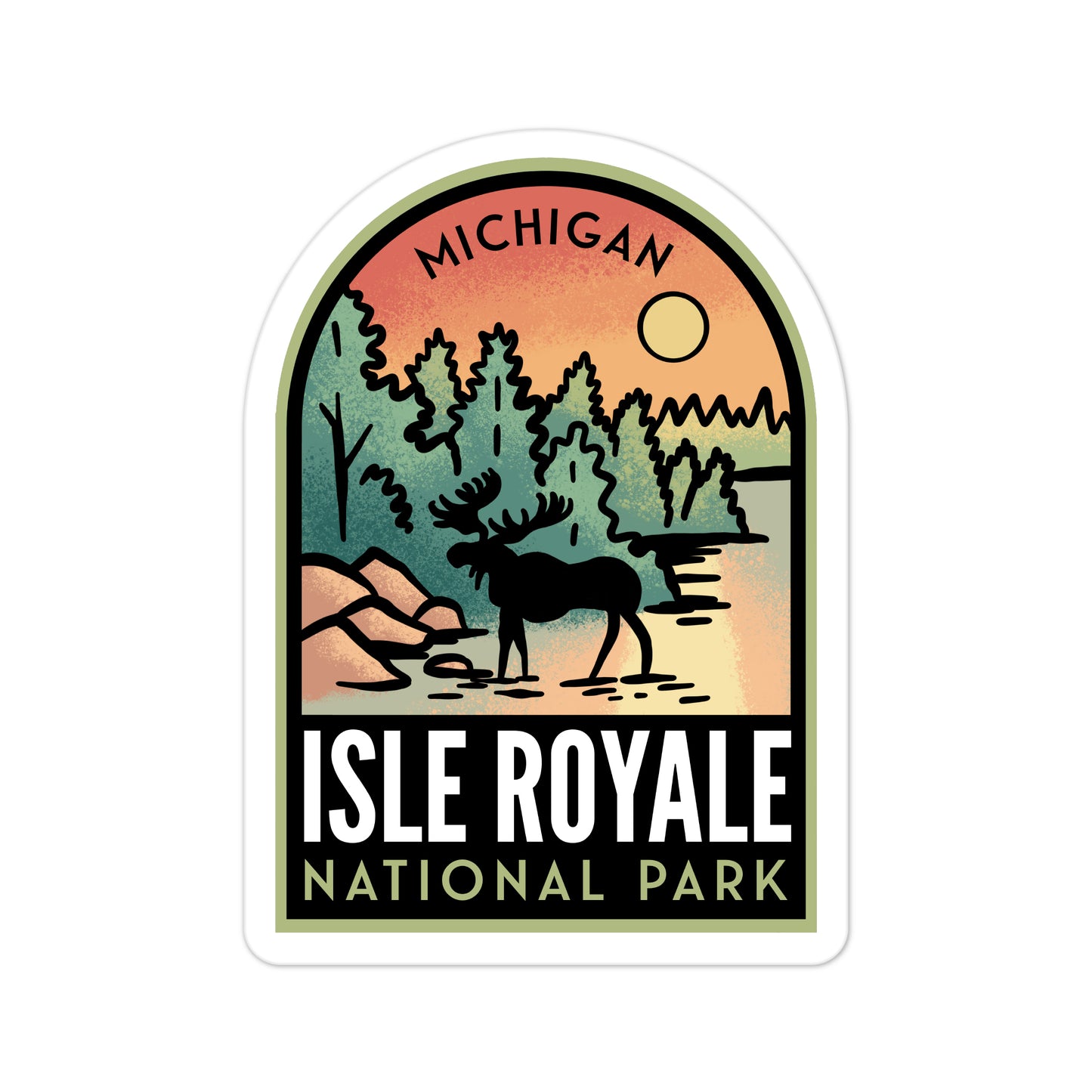 A sticker of Isle Royale National Park