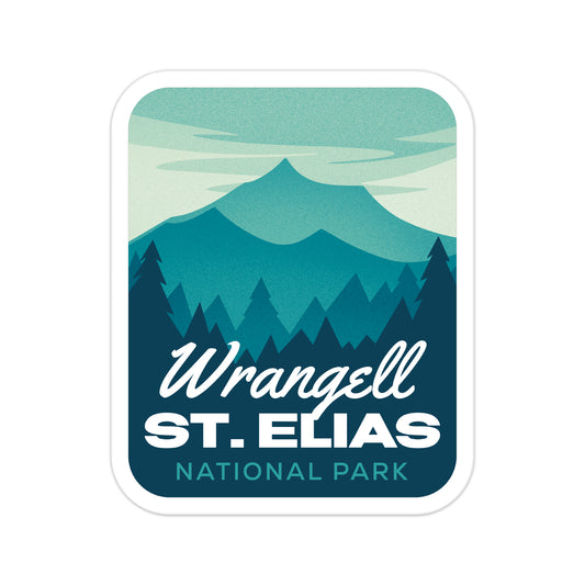 A sticker of Wrangell St Elias National Park