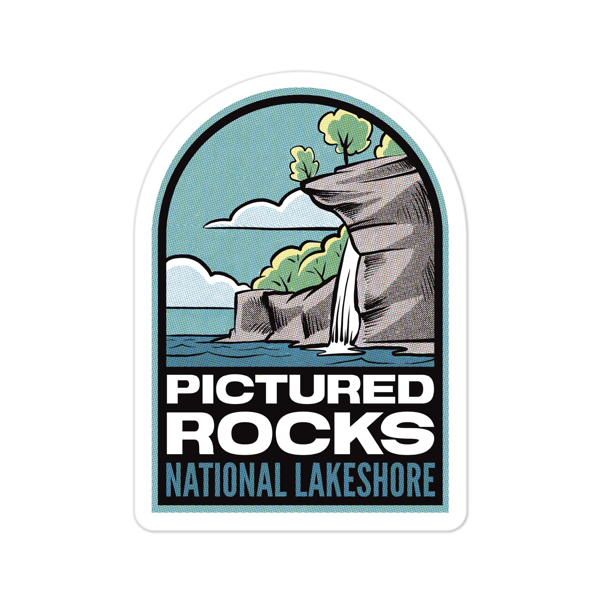 A sticker of PIctured Rocks National Lakeshore