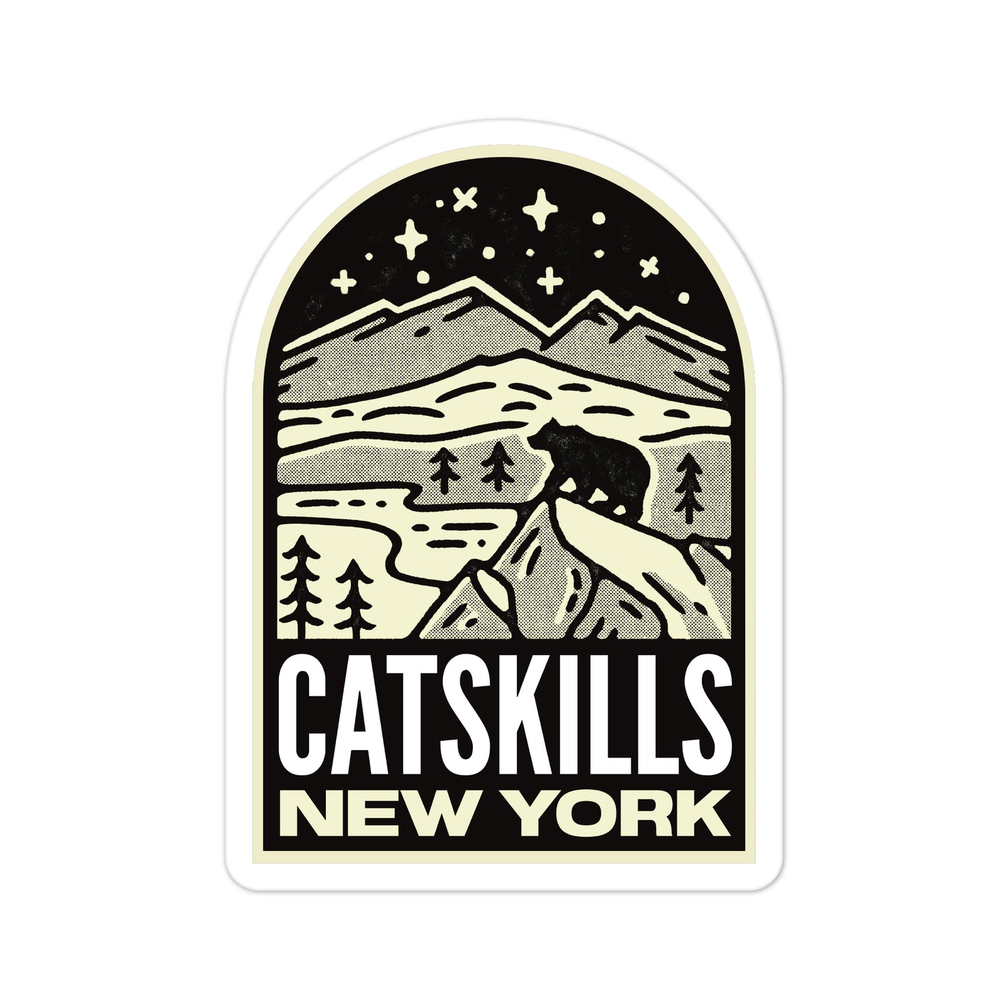 A sticker of the Catskills