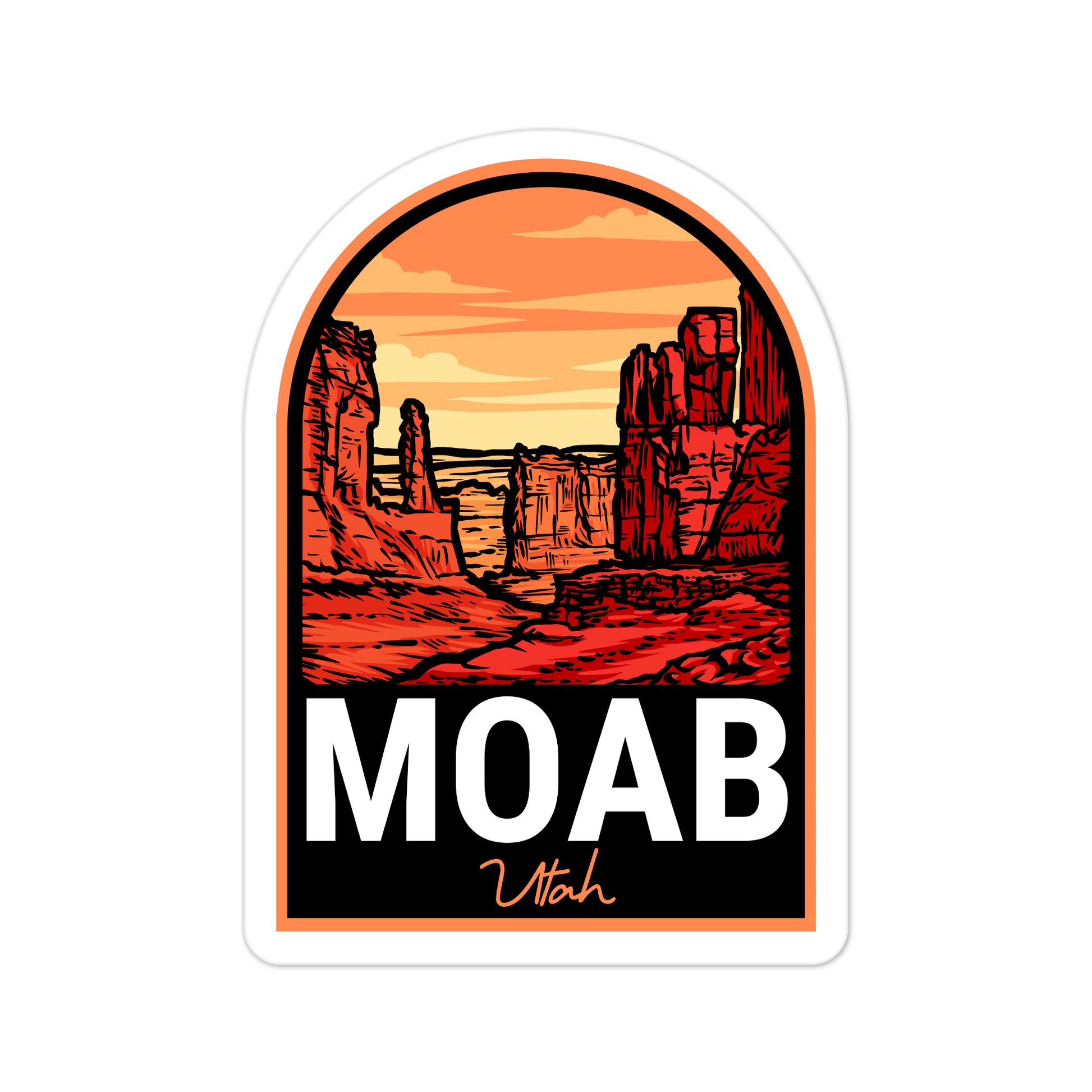 A sticker of Moab Utah