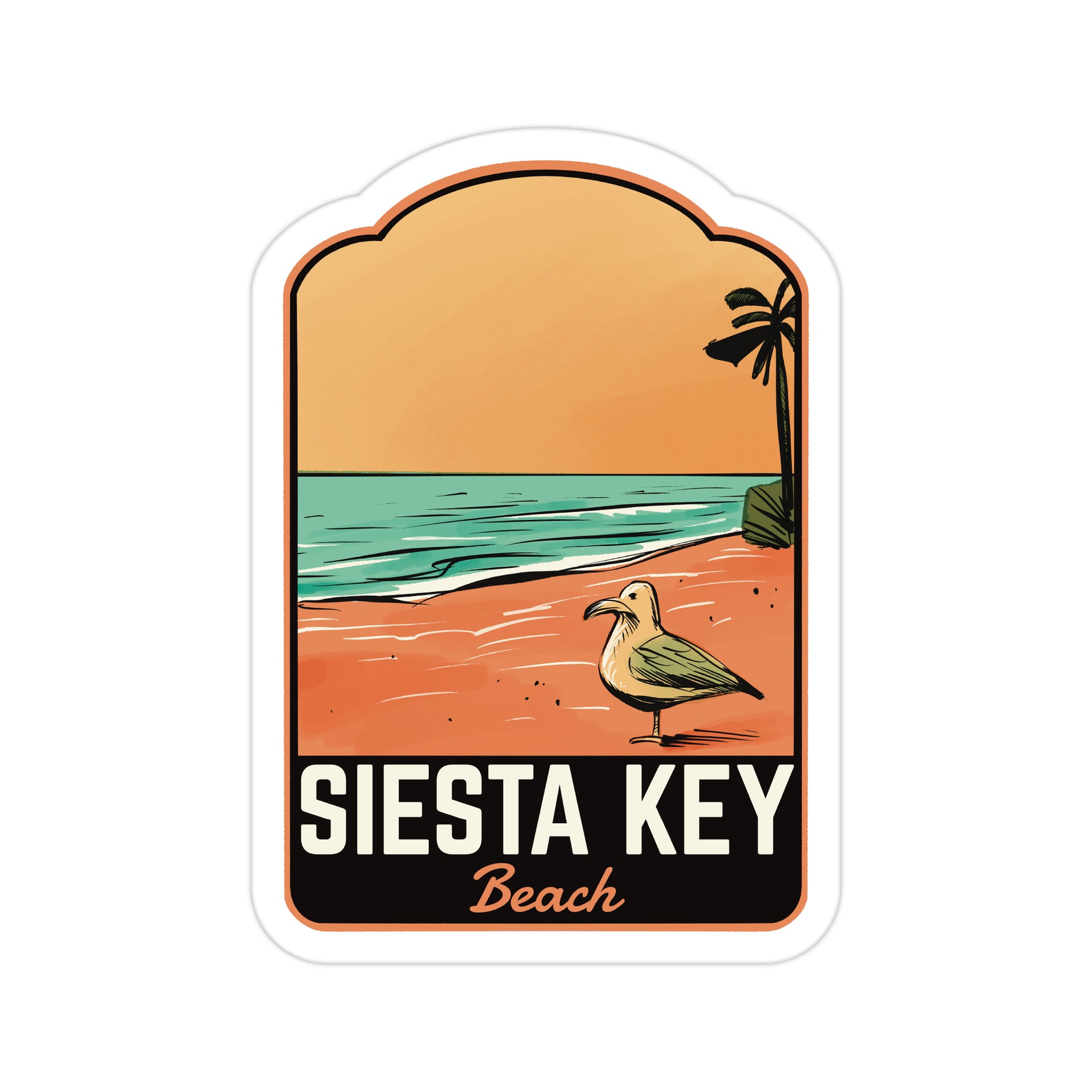 A sticker of Siesta Key Beach