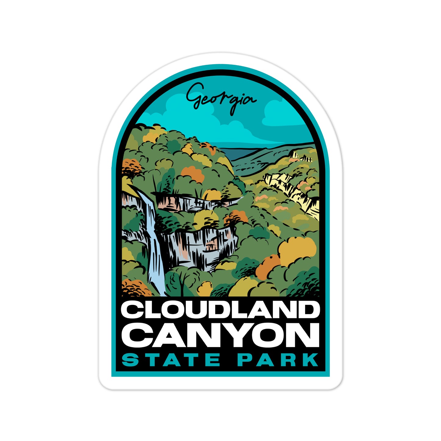 A sticker of Cloudland Canyon State Park