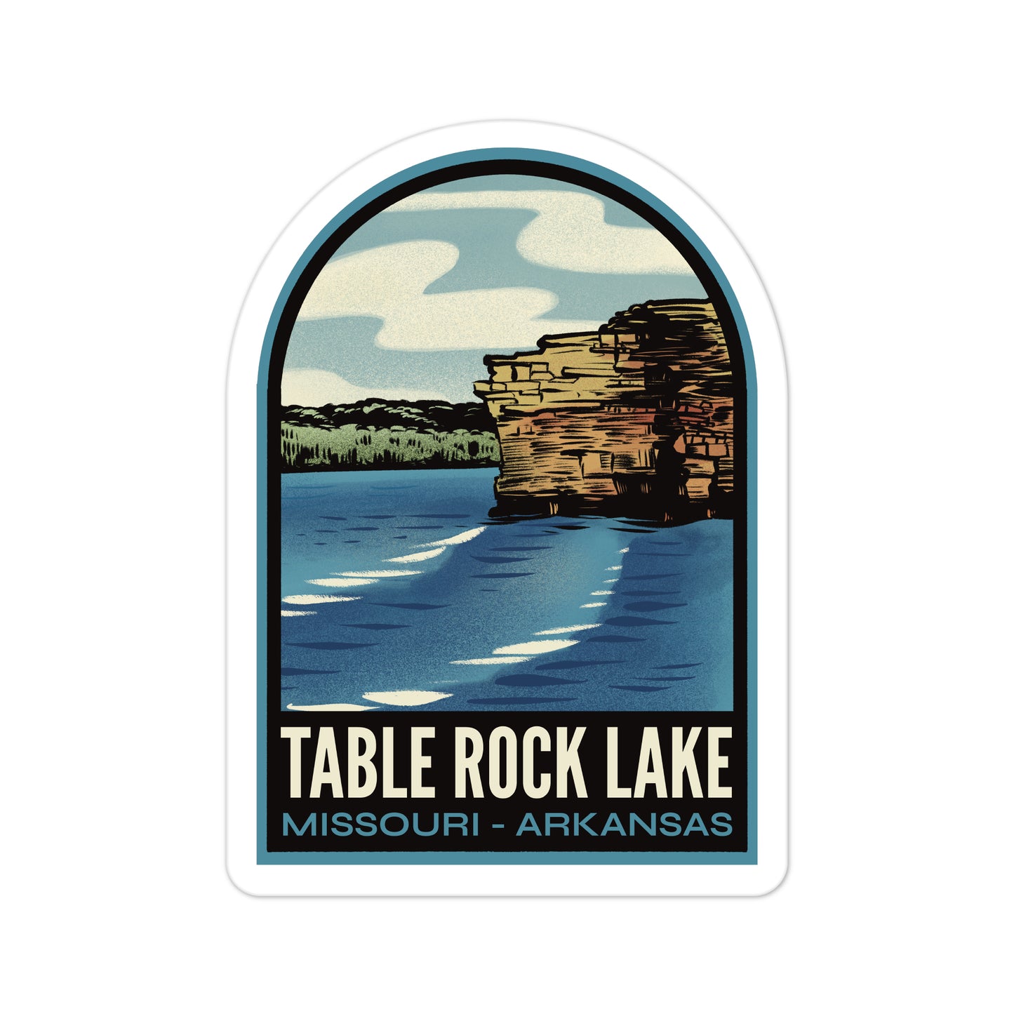 A sticker of Table Rock Lake