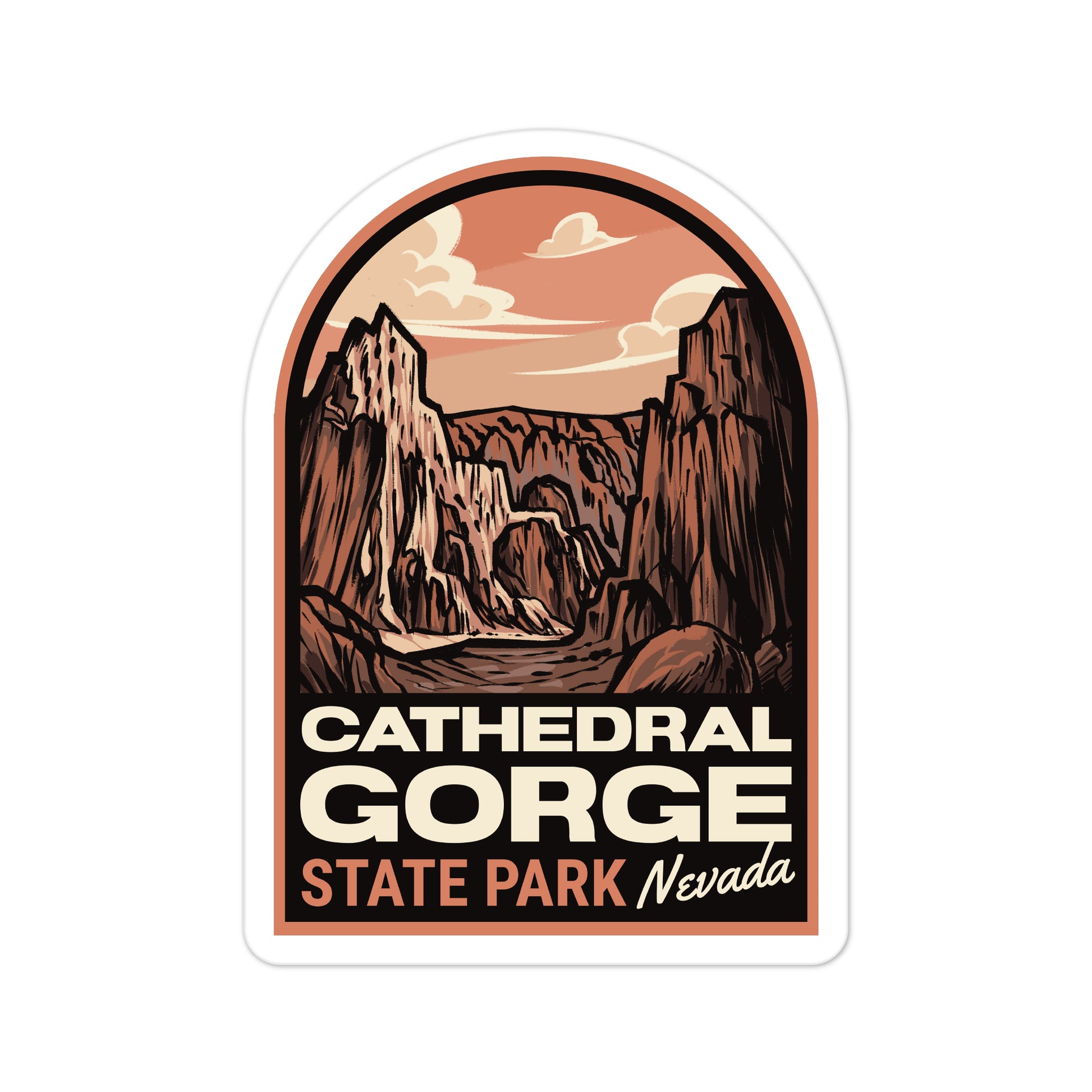 A sticker of Cathedral Gorge State Park