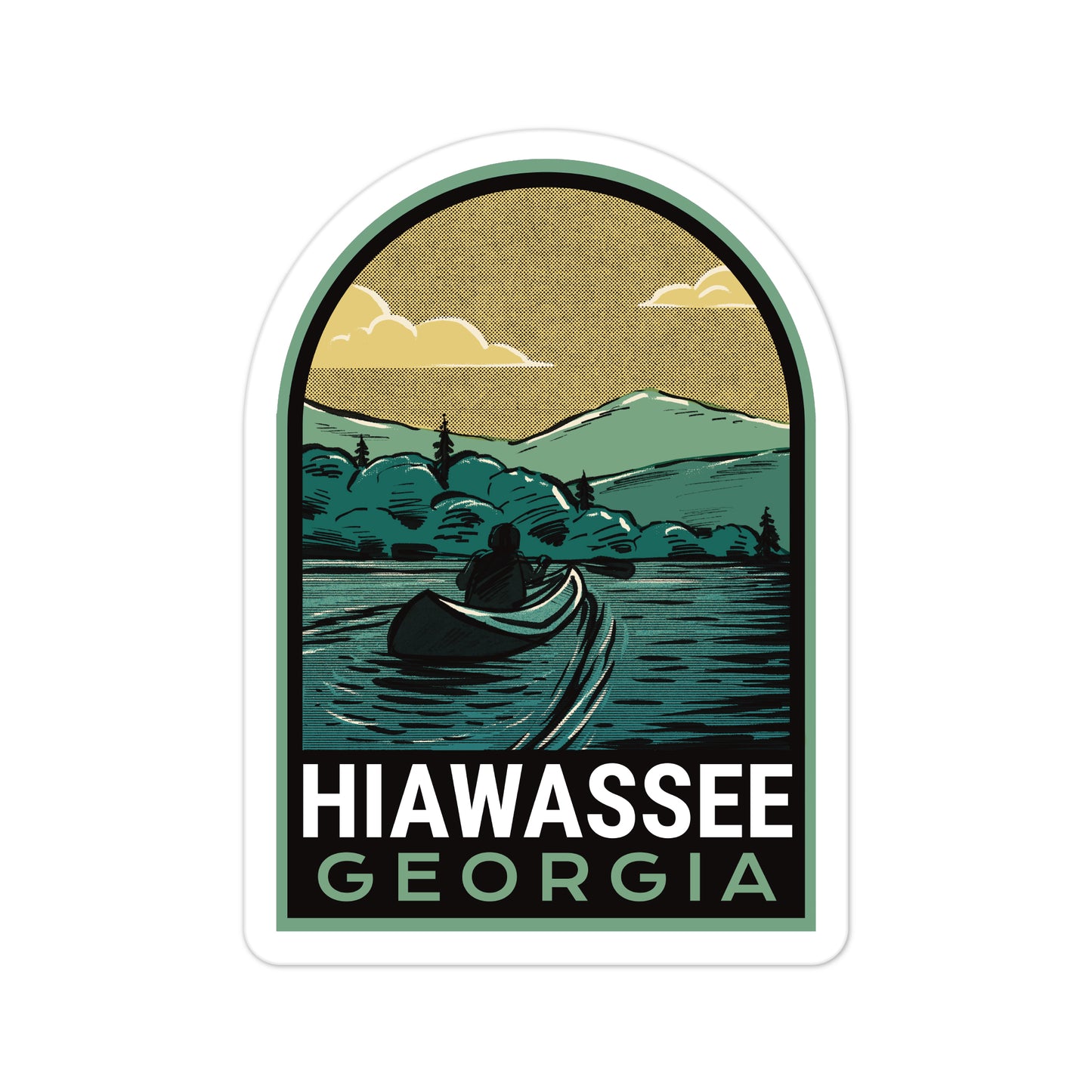 A sticker of Hiawassee Georgia