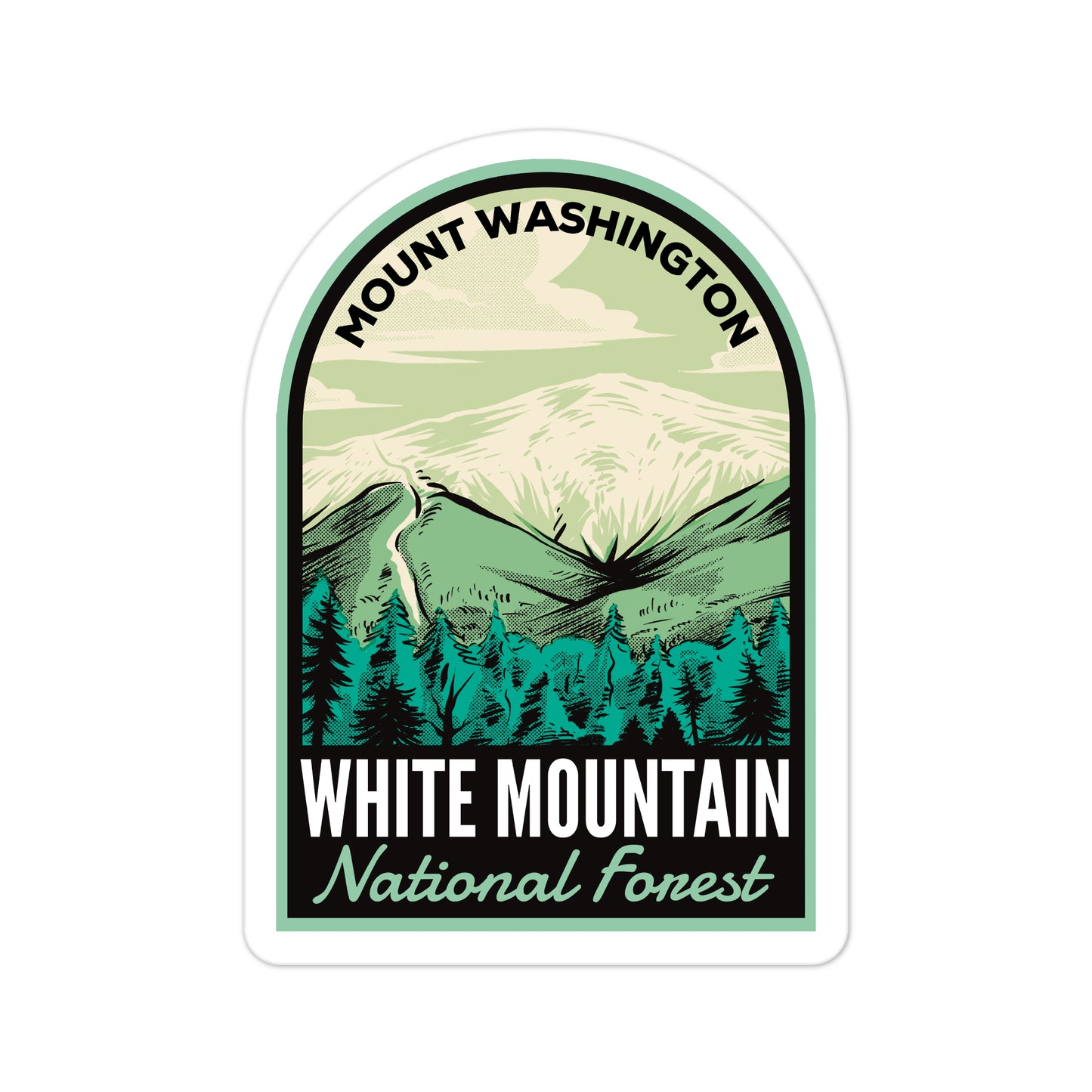 A sticker of White Mountain National Forest