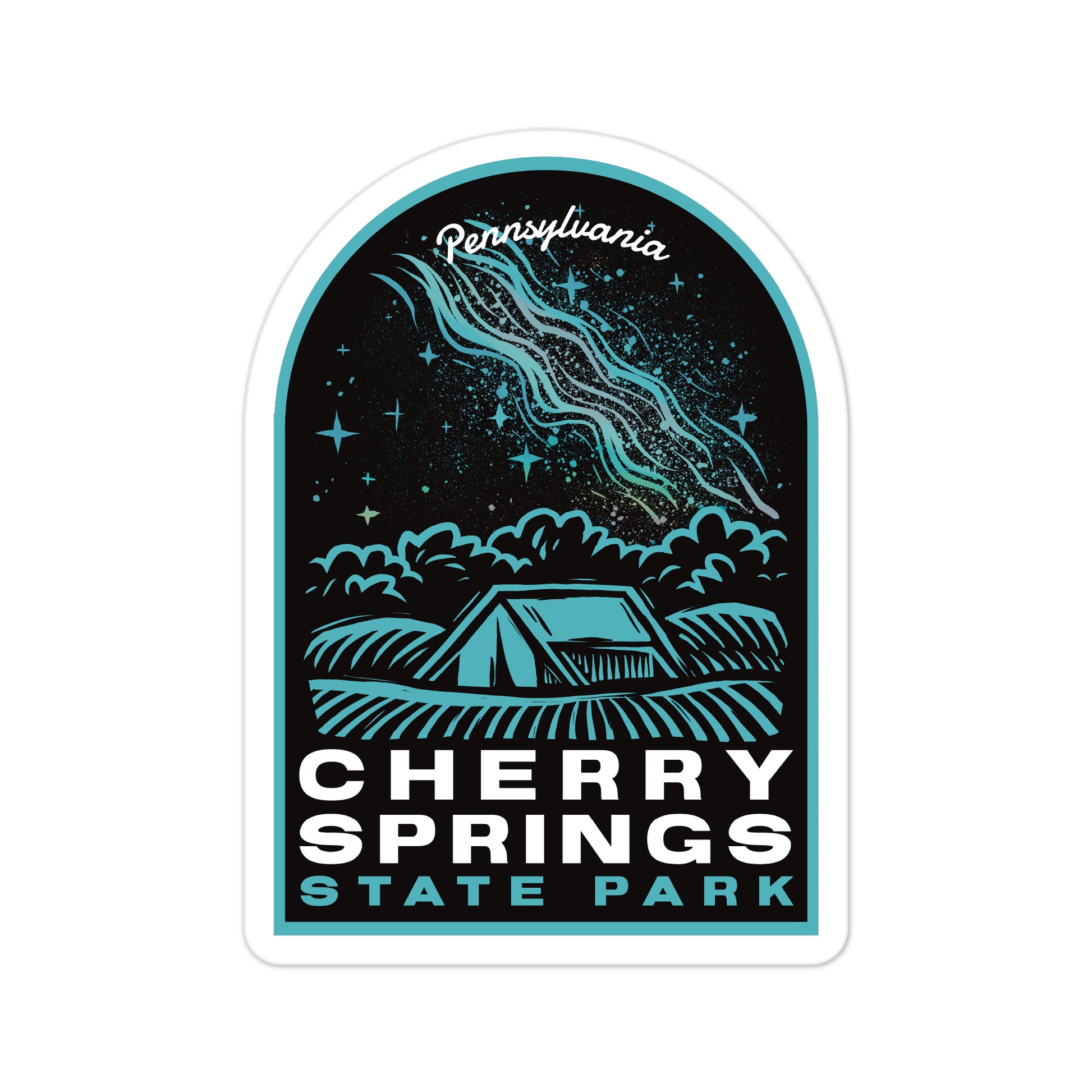 A sticker of Cherry Springs State Park