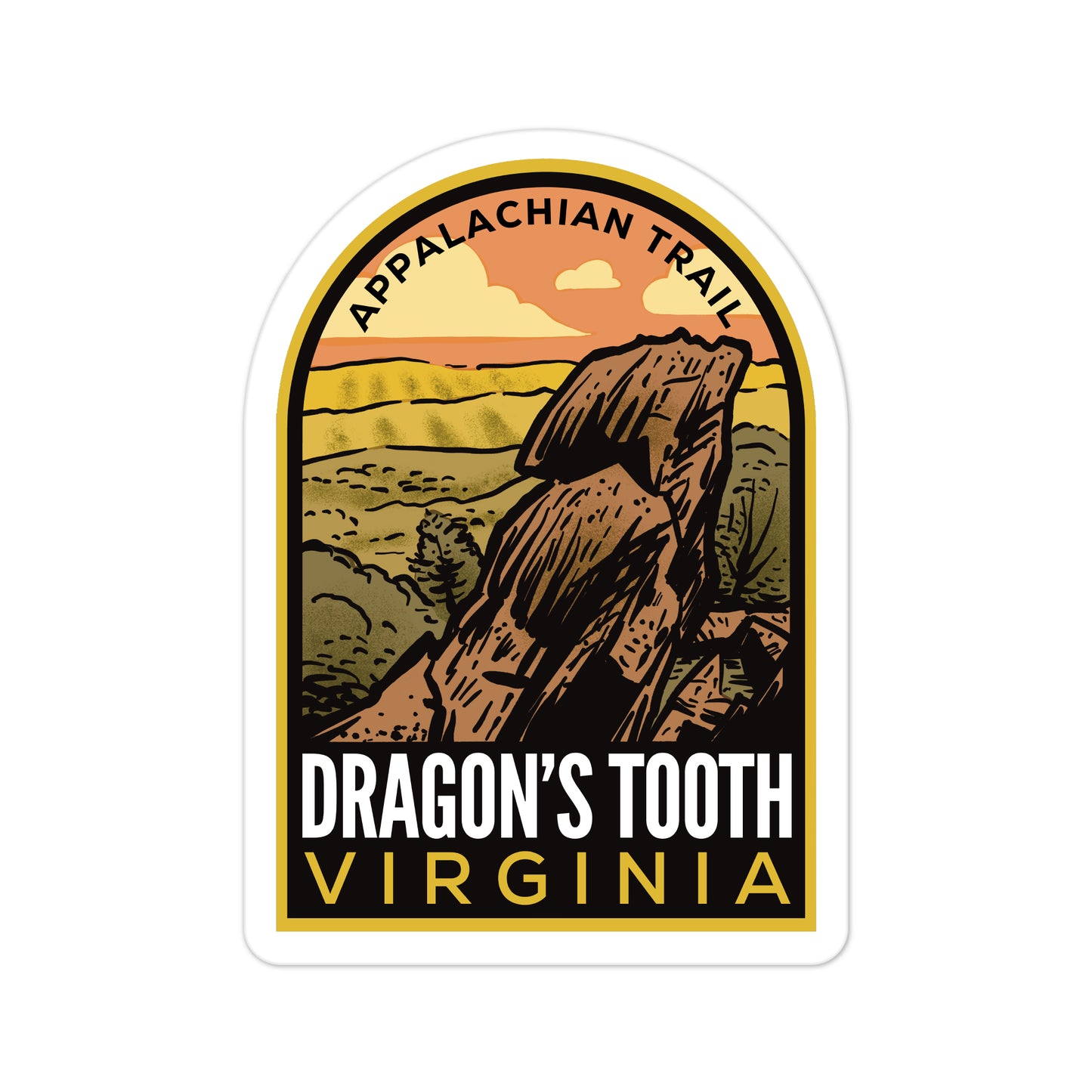 A sticker of Dragons Tooth VA