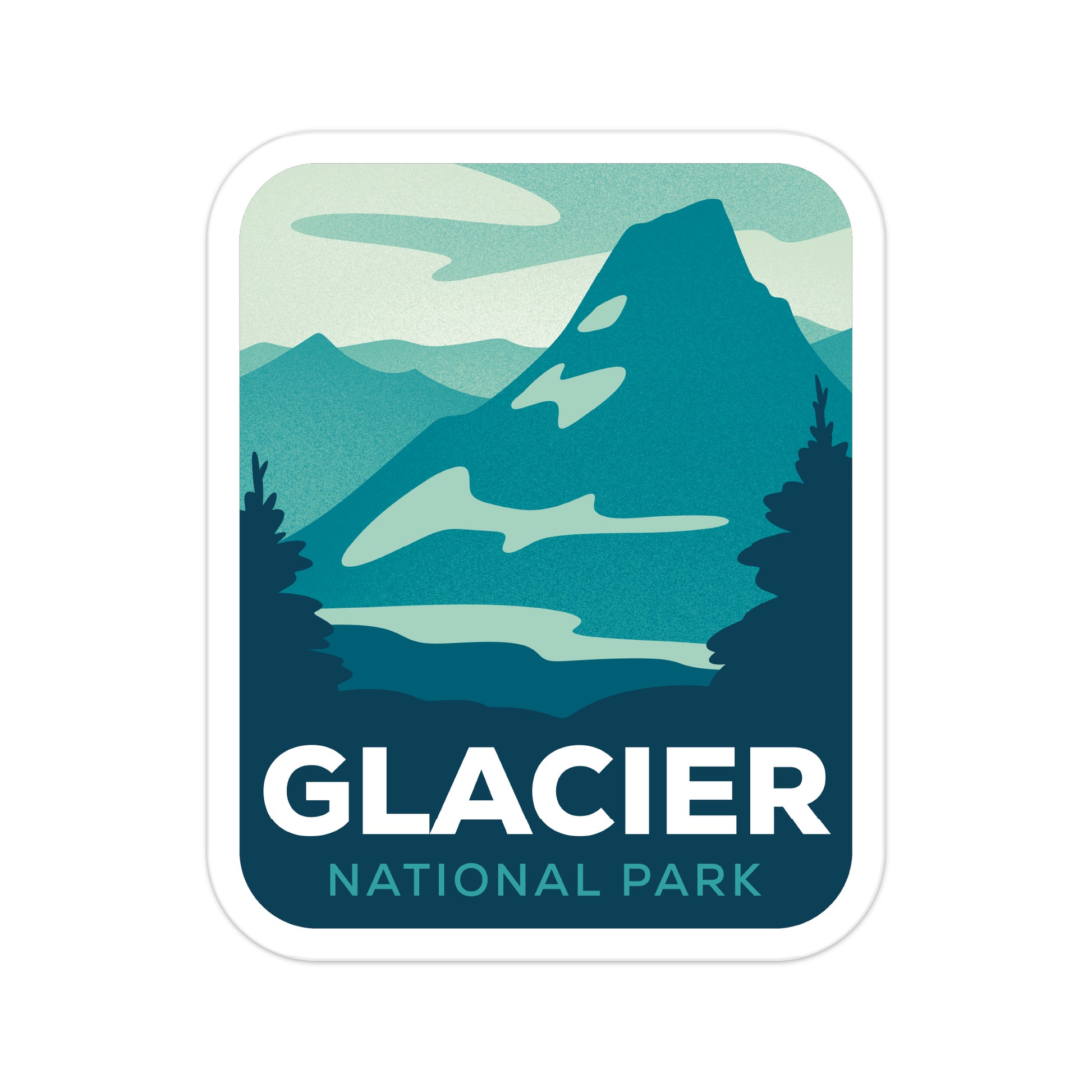 A sticker of Glacier National Park