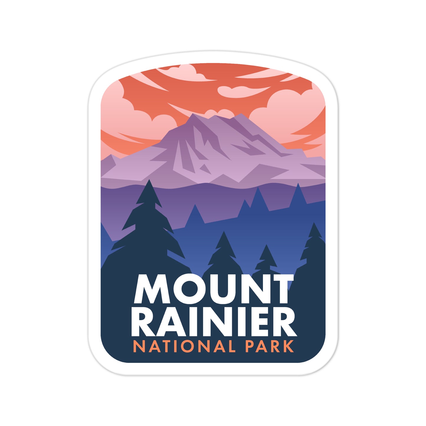 A sticker of Mount Rainier National Park