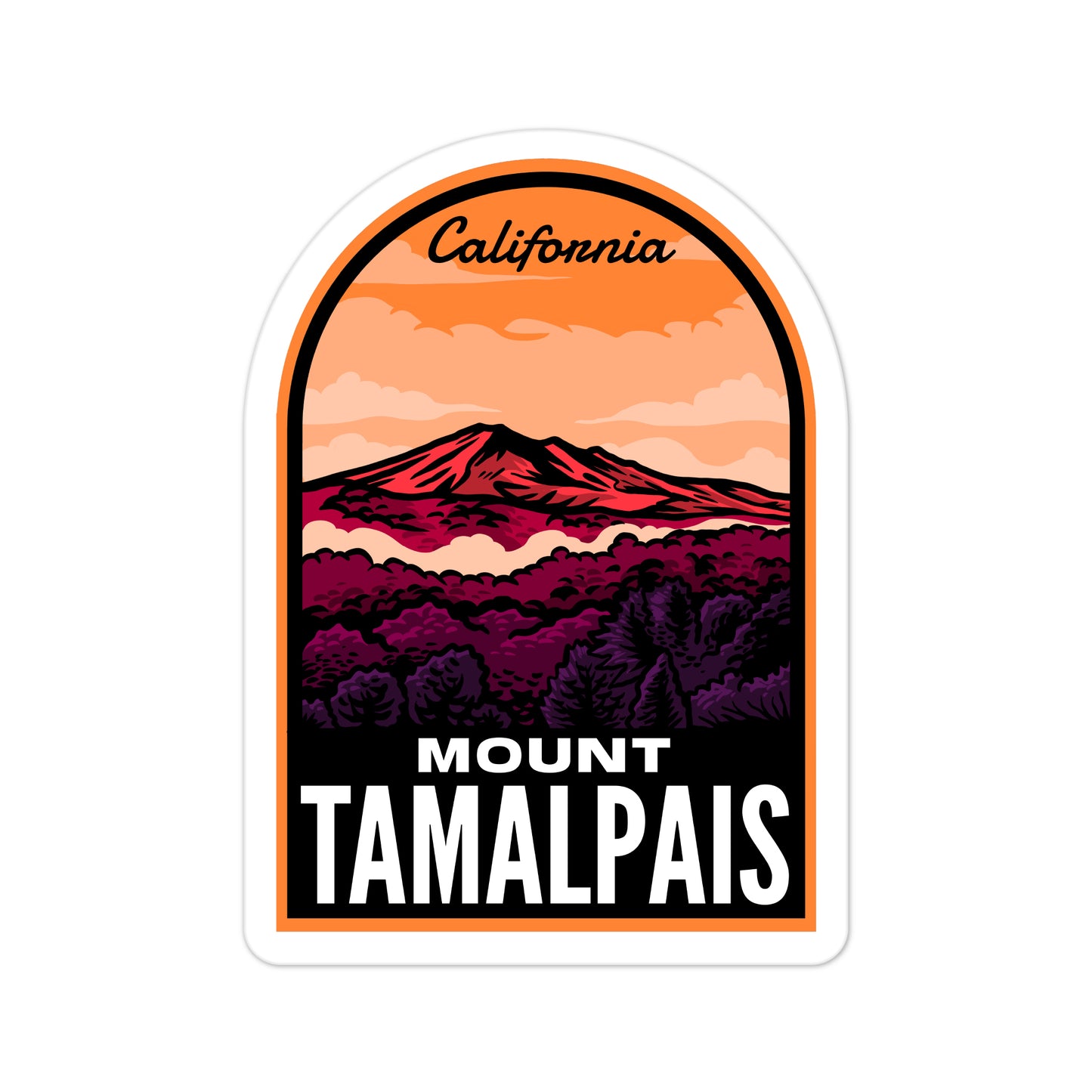A sticker of Mount Tamalpais