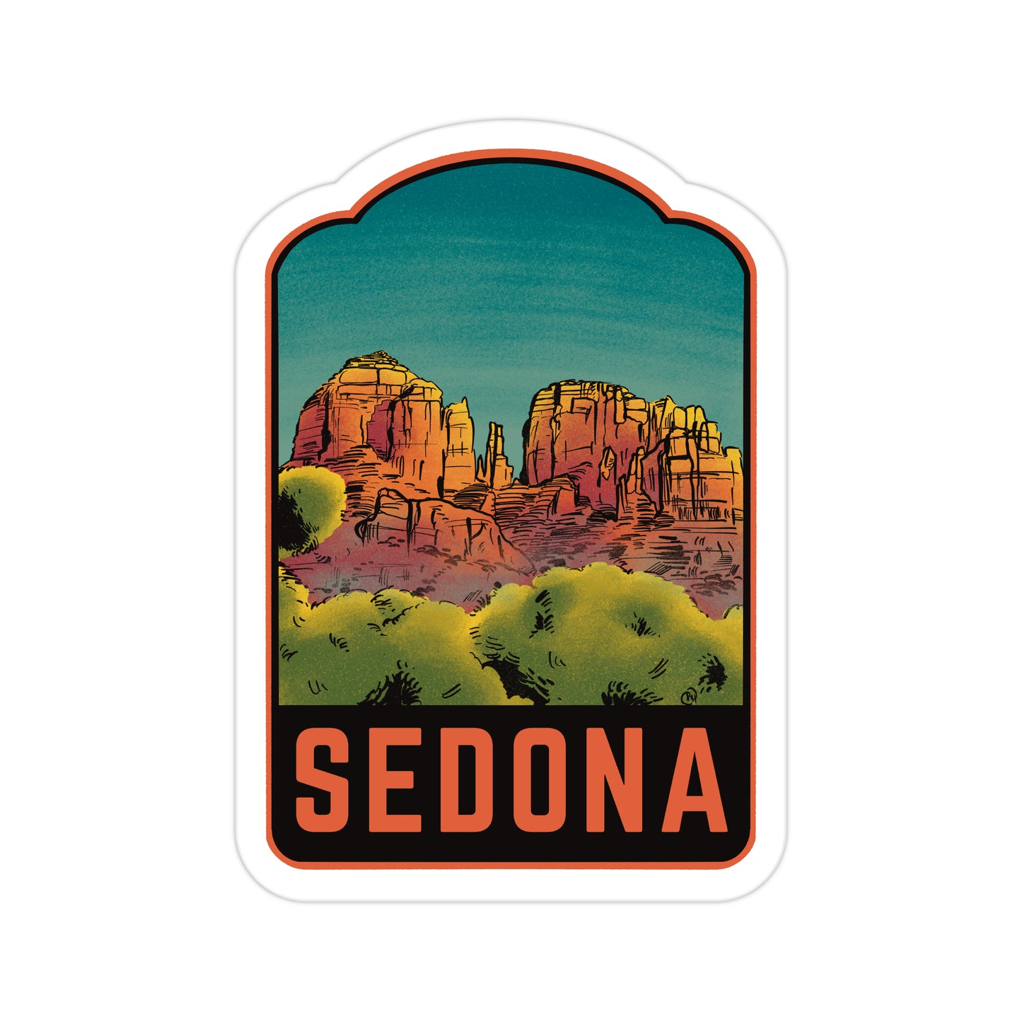 A sticker of Sedona Arizona