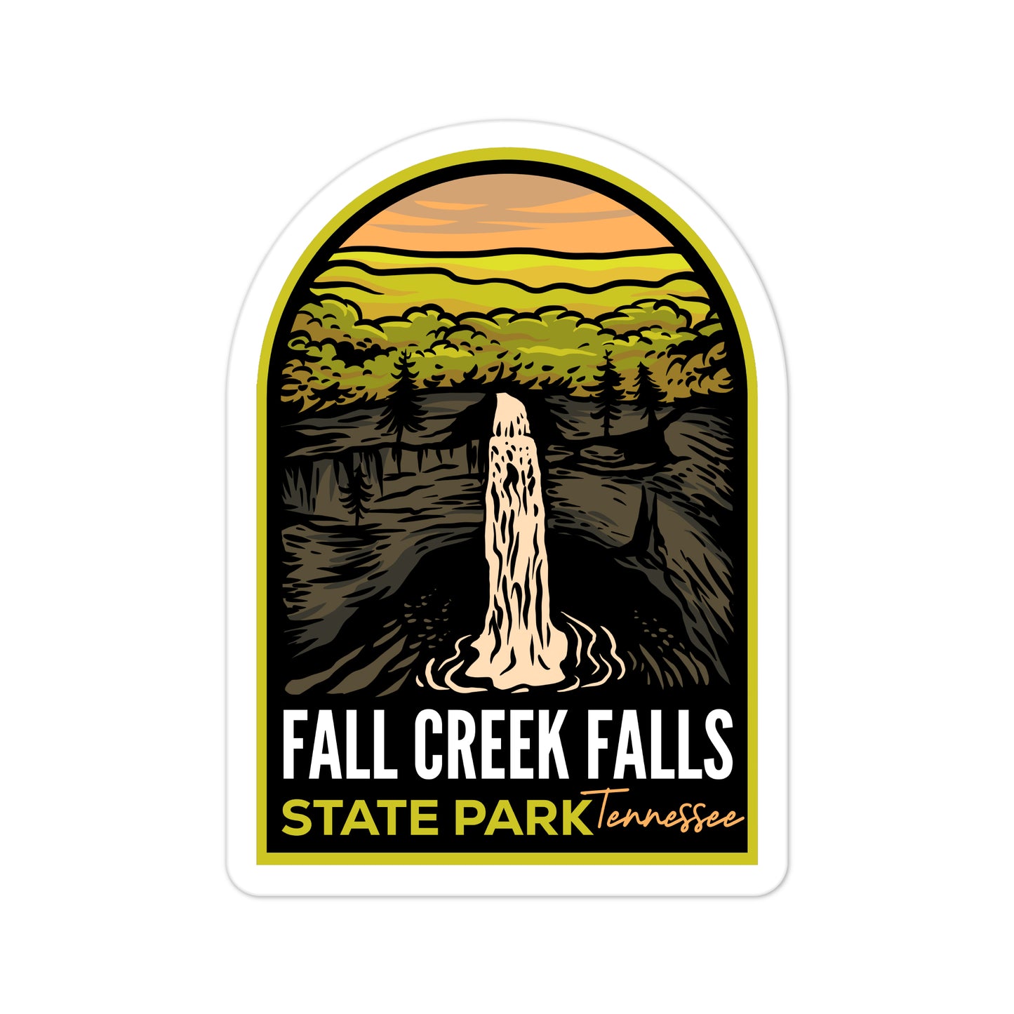 A sticker of Fall Creek Falls
