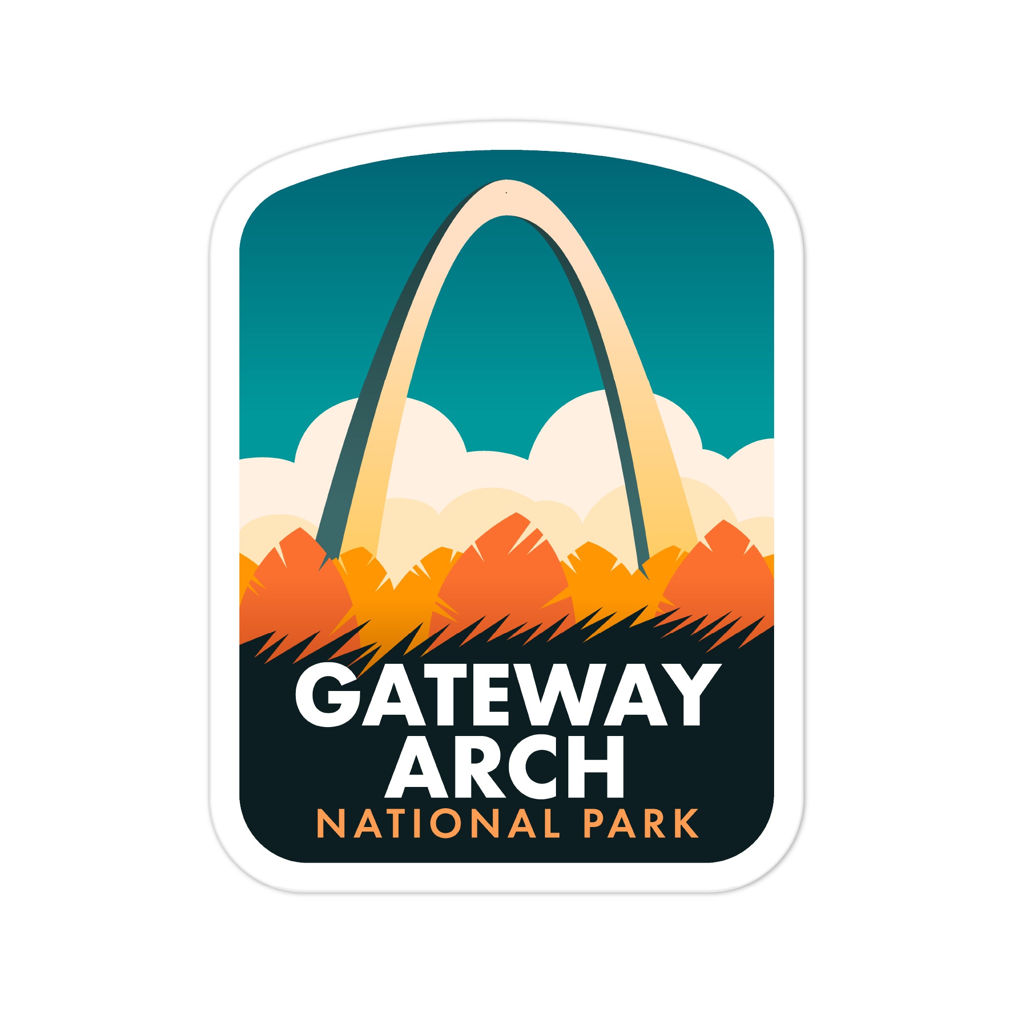 Gatewa Sticker Gateway Arch National Park Vinyl Sticker - Halpin Decals