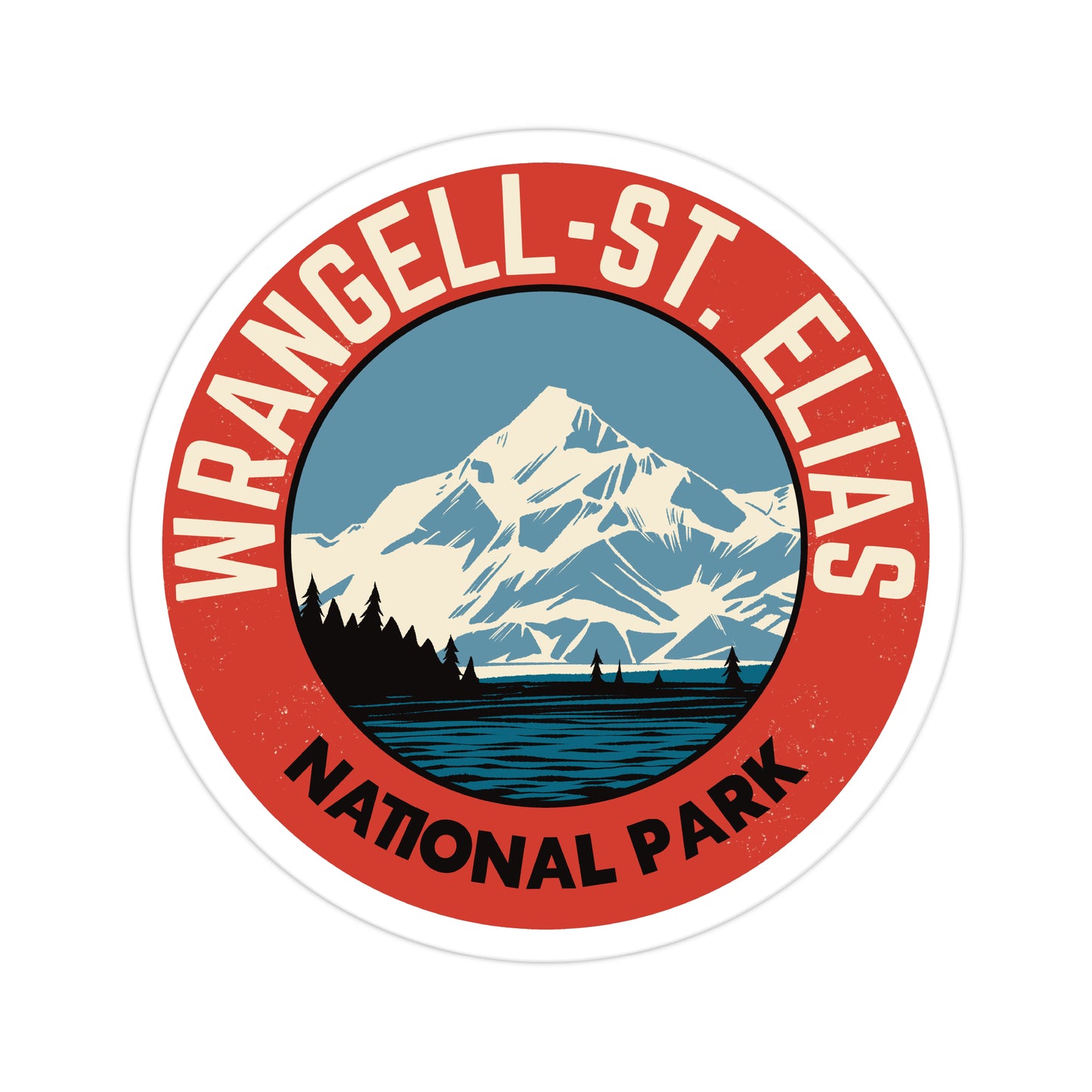 A sticker of Wrangell St Elias National Park