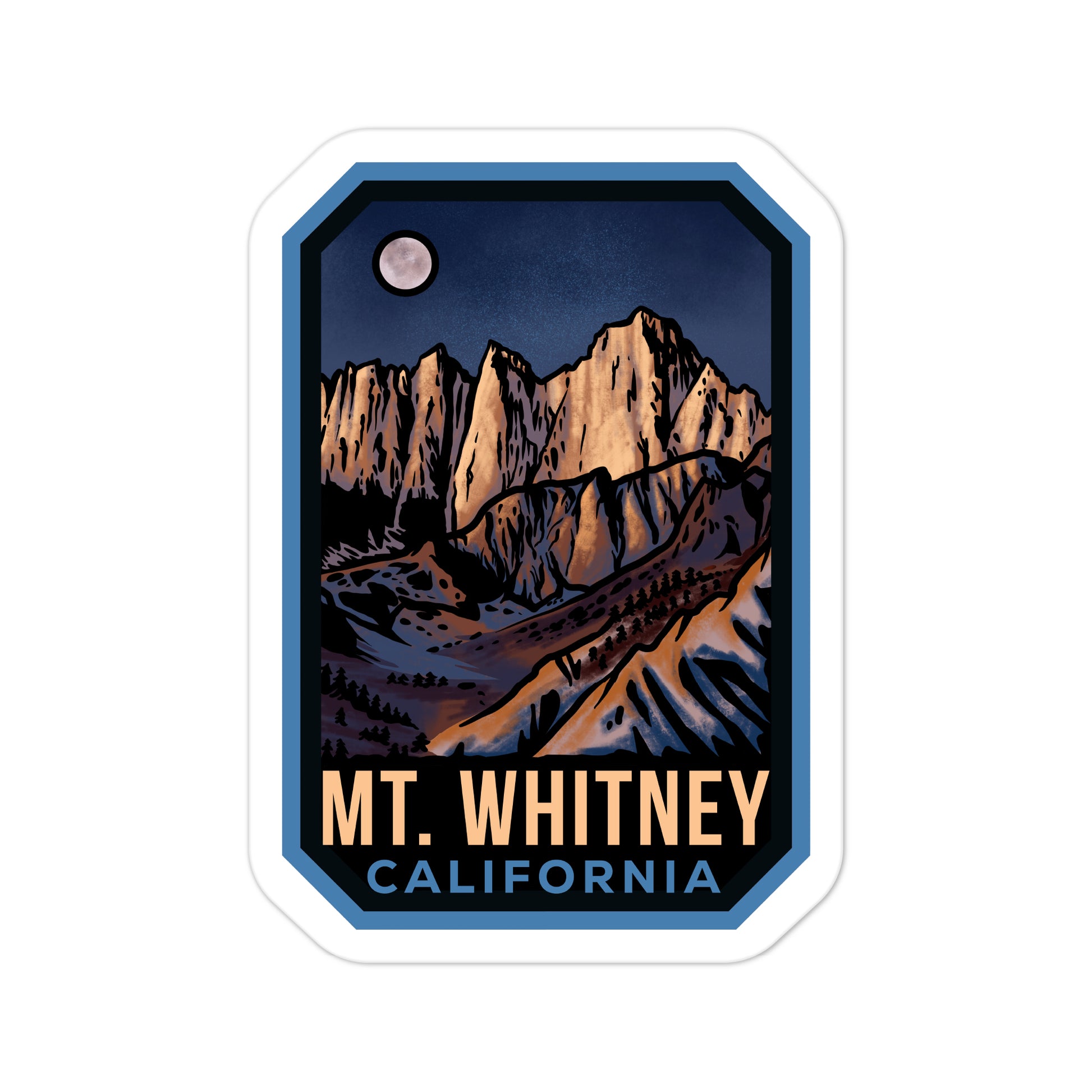 A sticker of Mount Whitney California