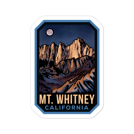 A sticker of Mount Whitney California