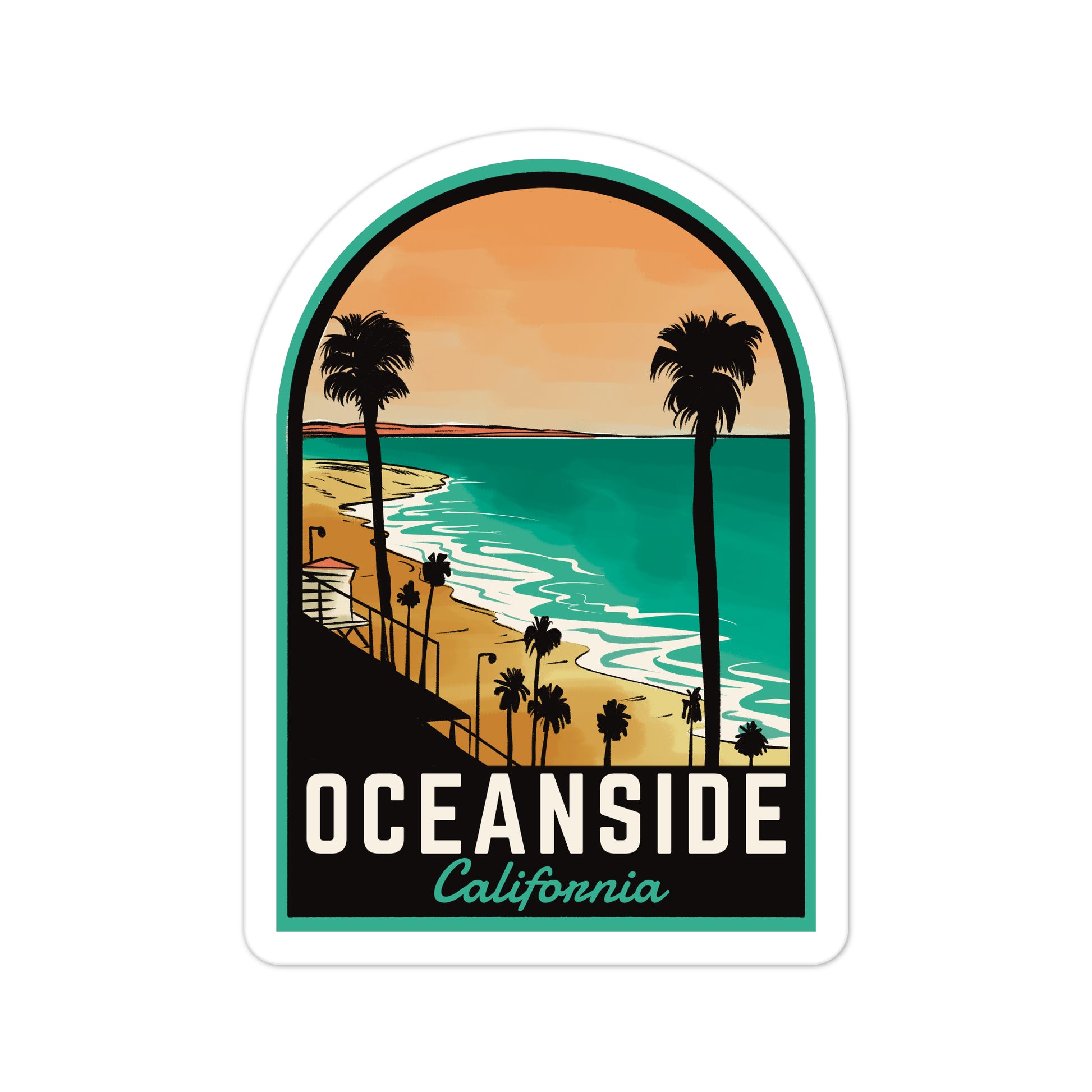 A sticker of Oceanside California