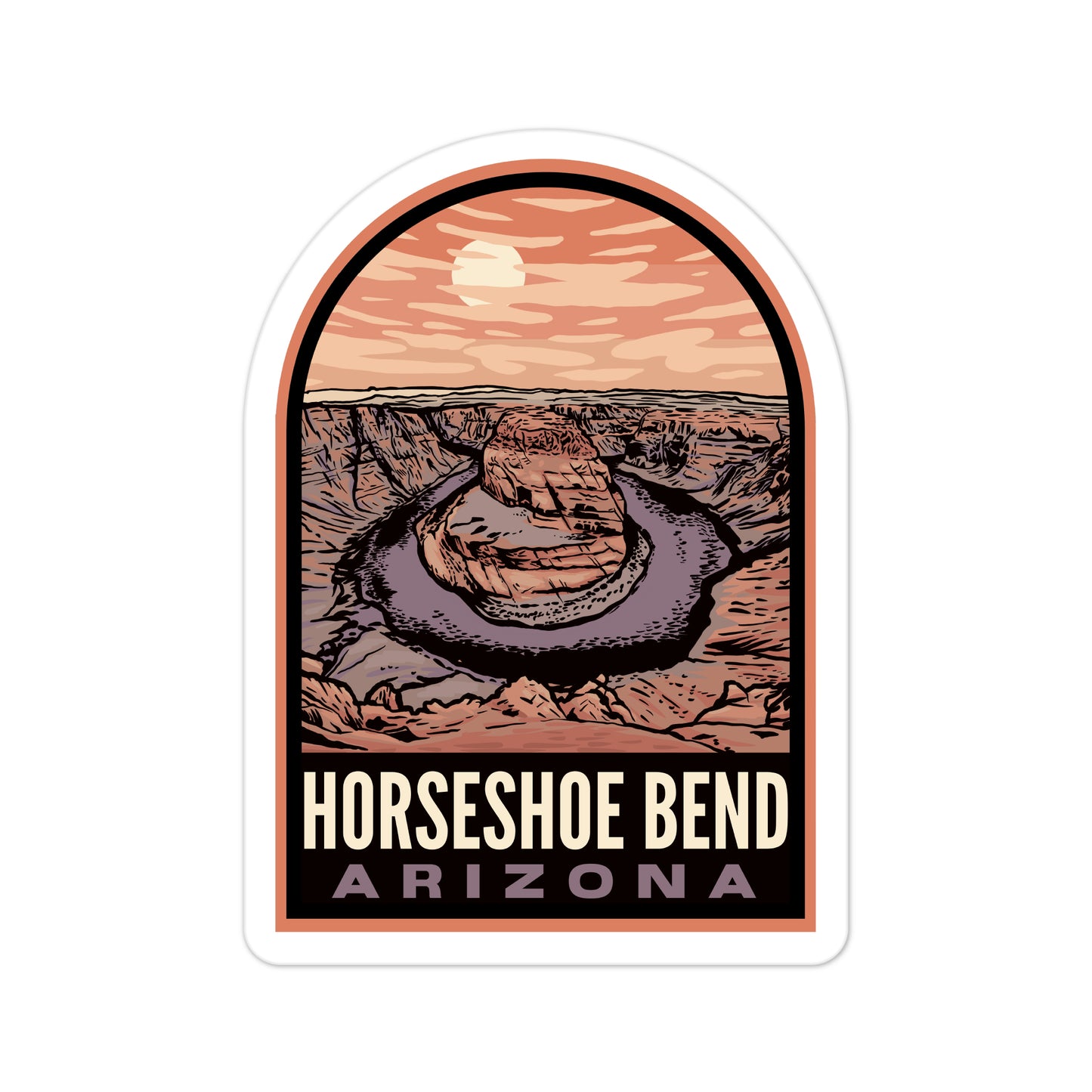 A sticker of Horseshoe Bend Arizona