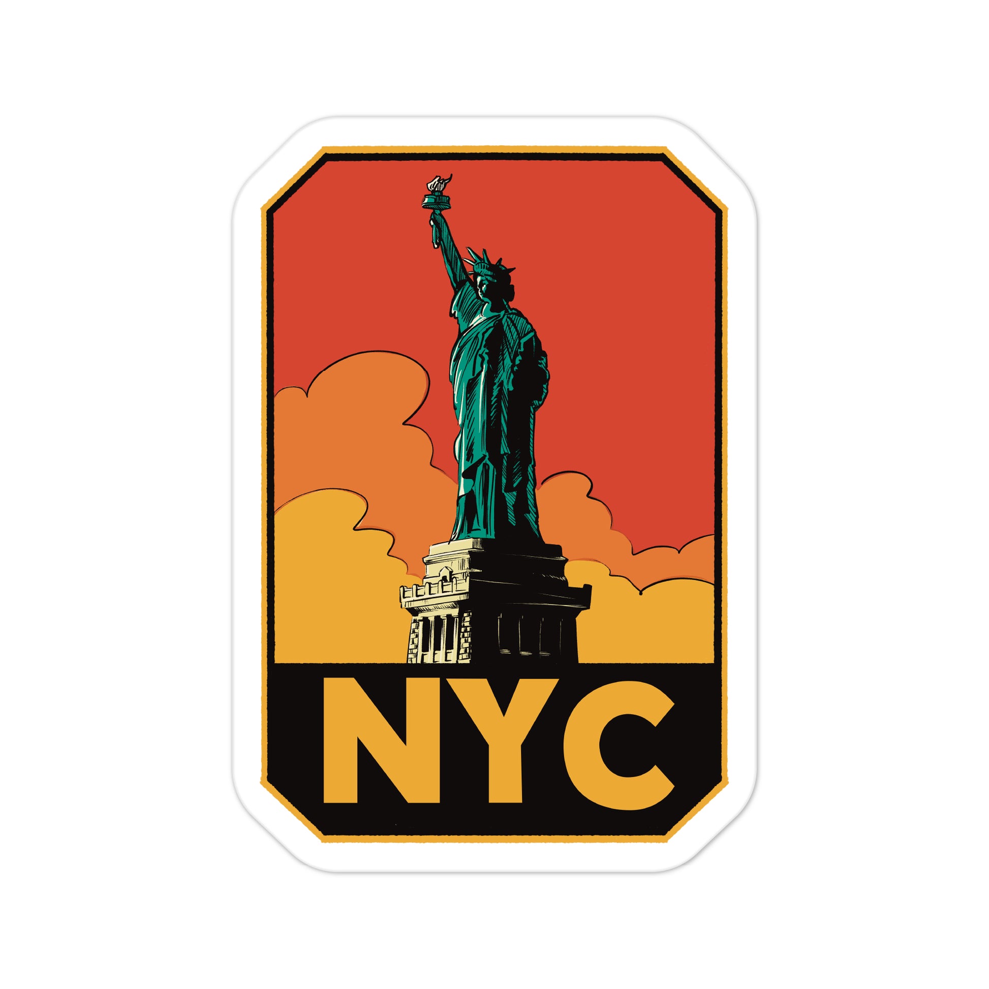 A sticker of New York City