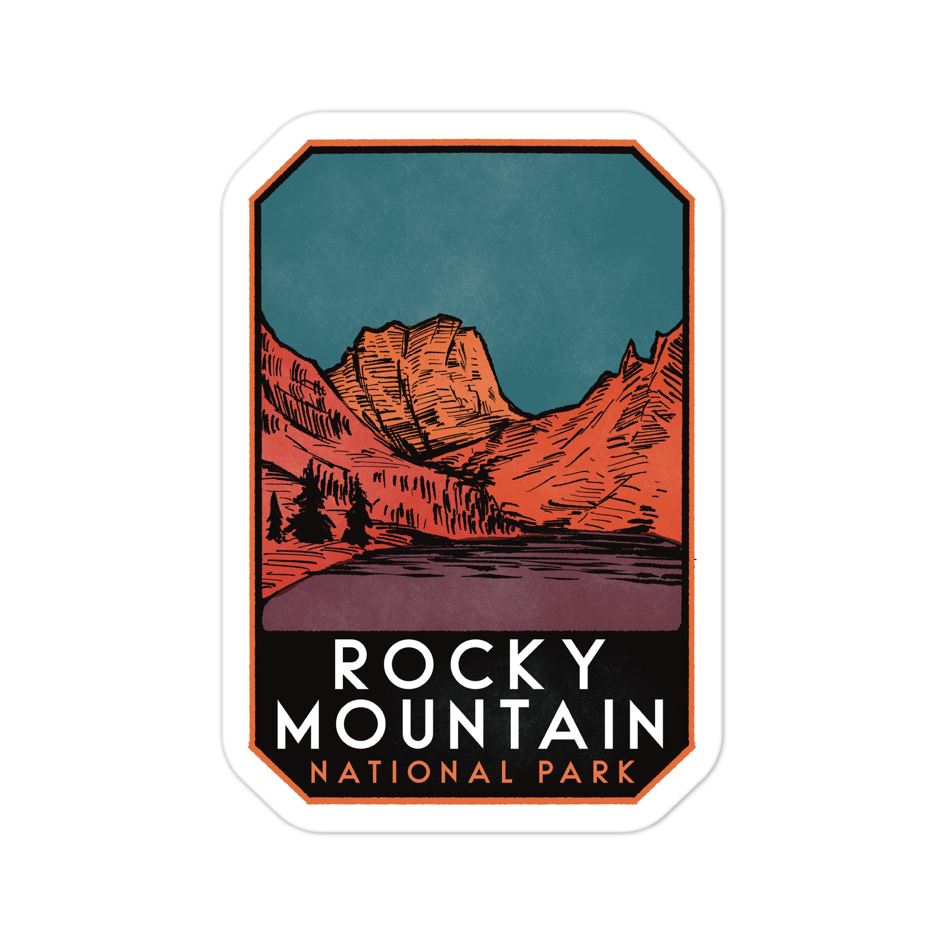 A sticker of Rocky Mountain National Park