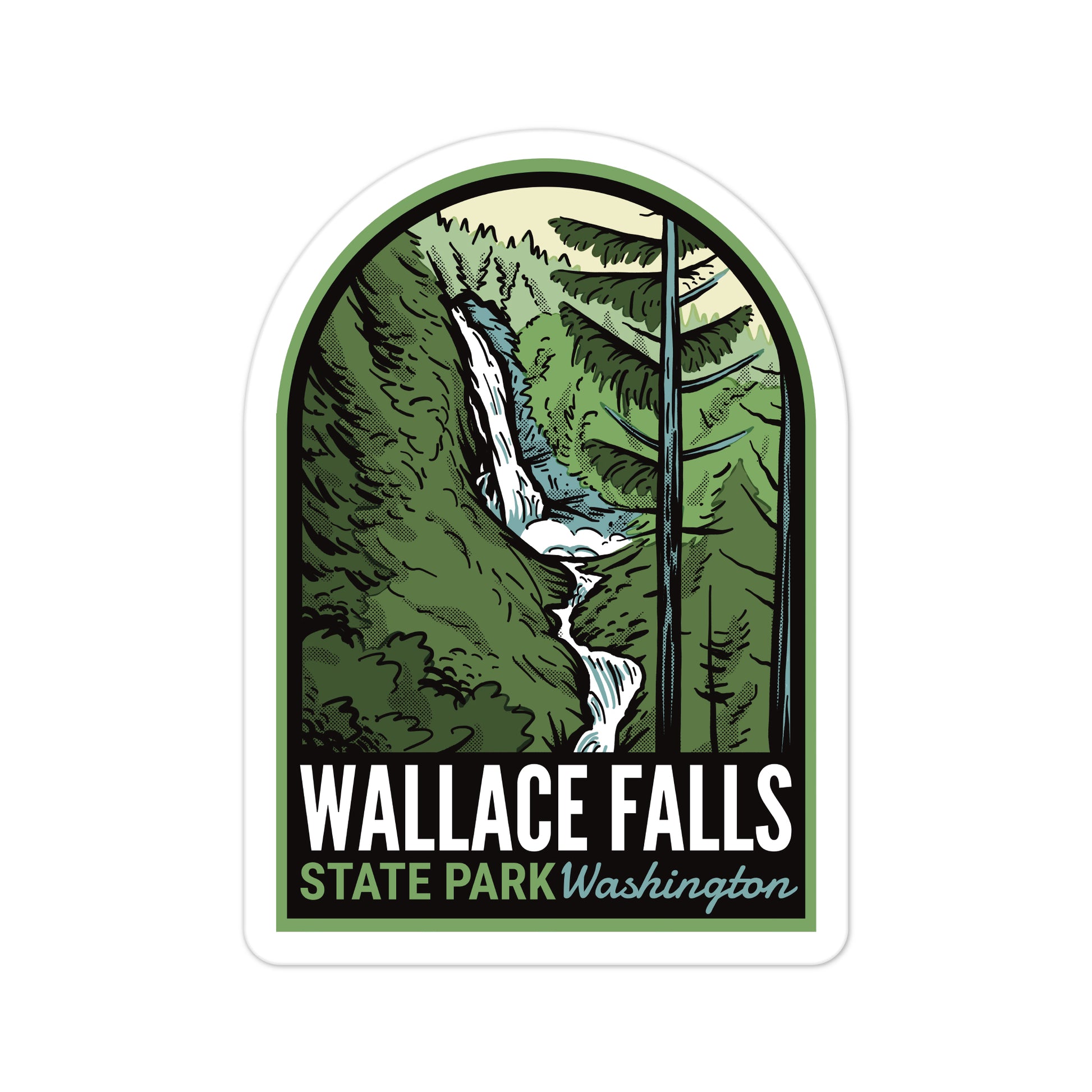 A sticker of Wallace Falls State Park