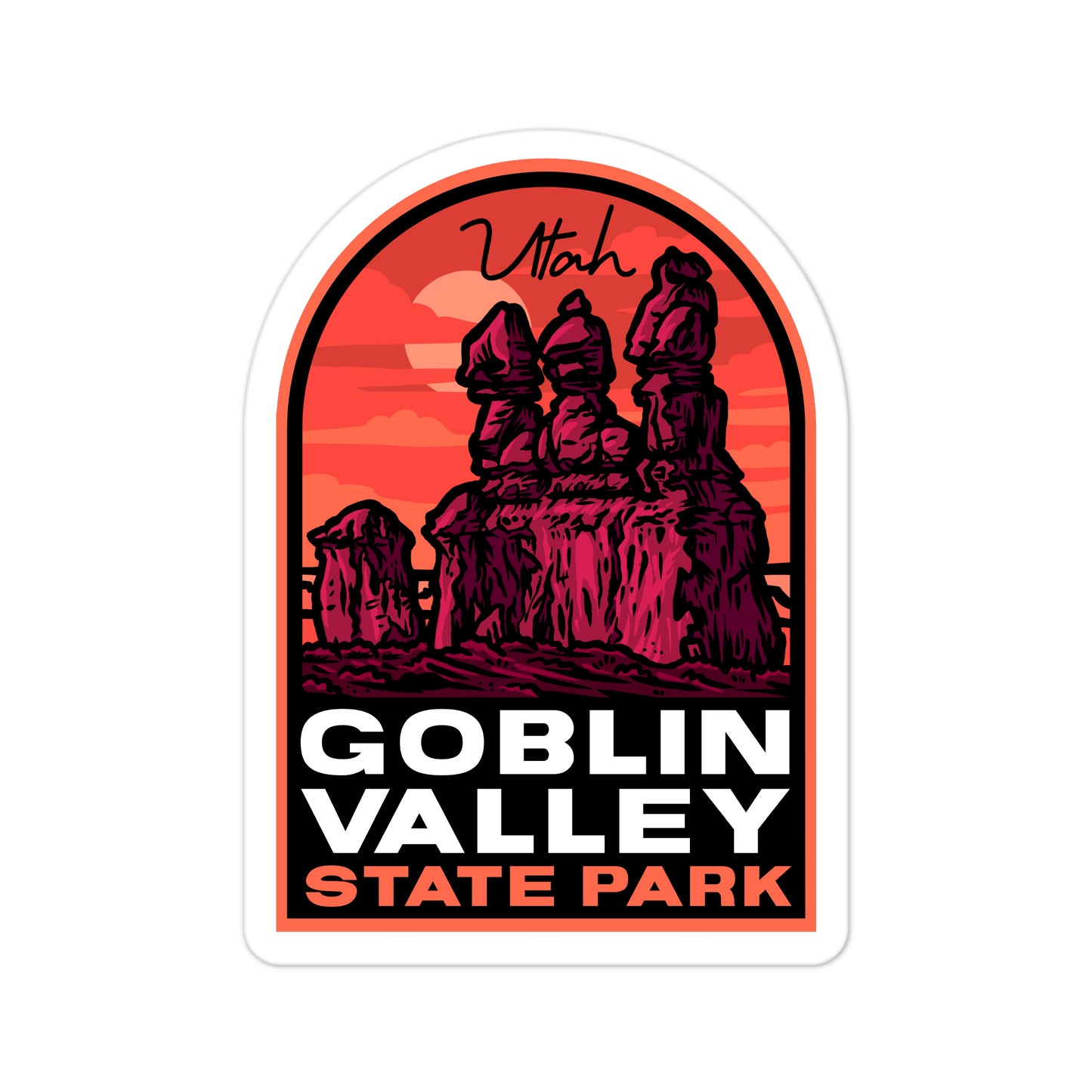 A sticker of Goblin Valley State Park