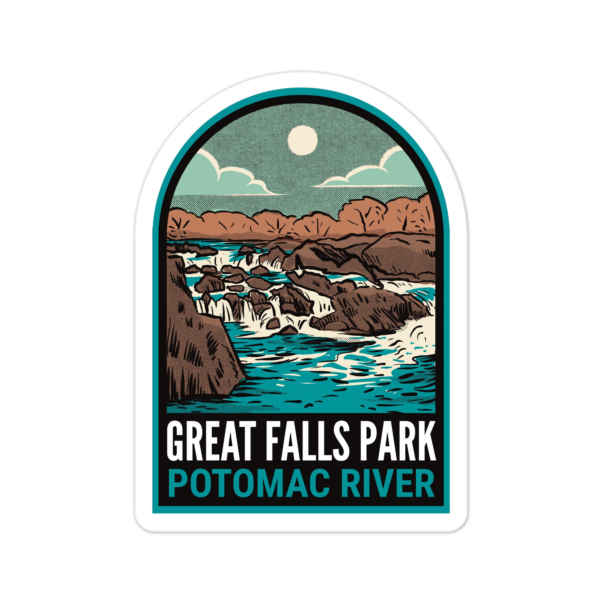 A sticker of Great Falls Park