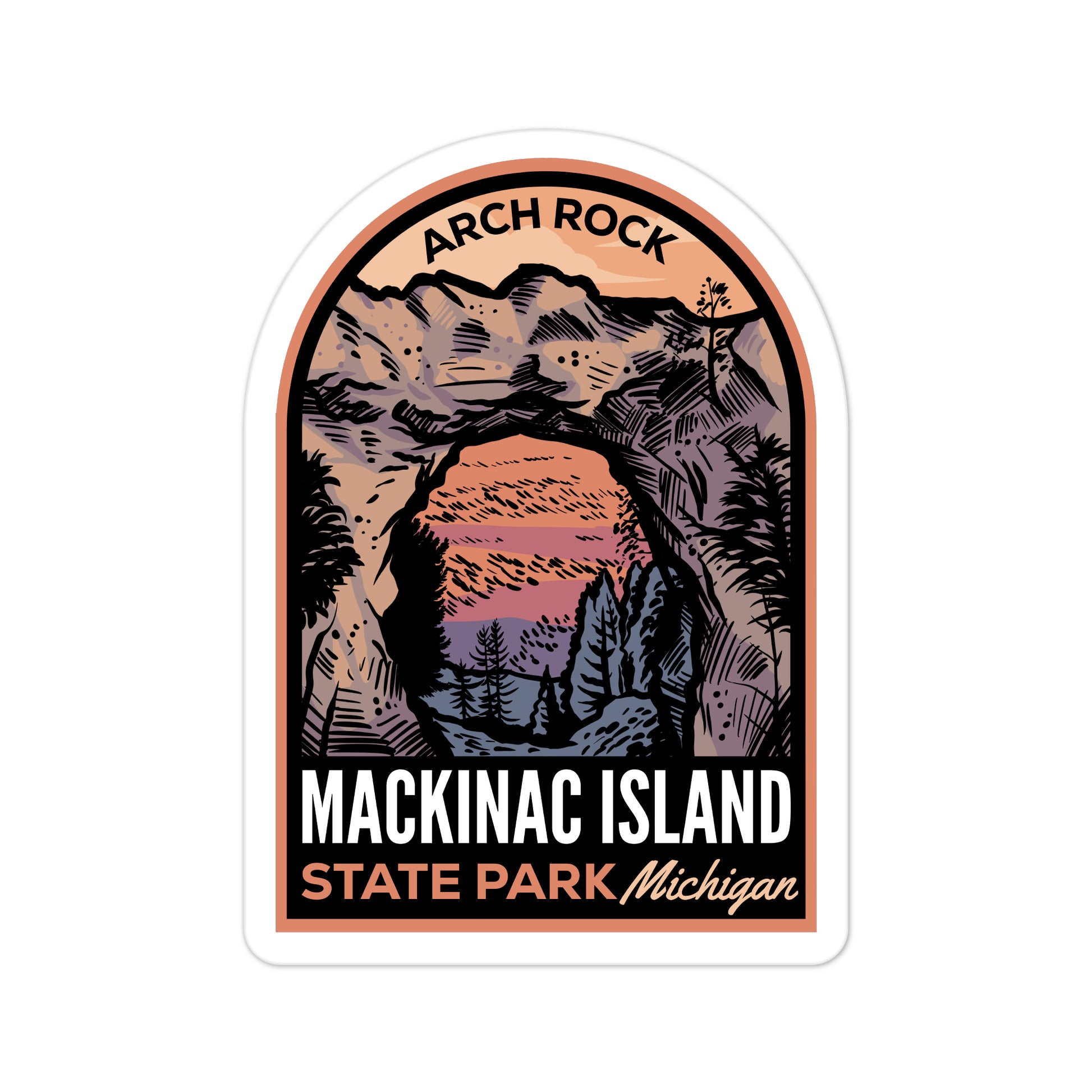 A sticker of Mackinac Island State Park