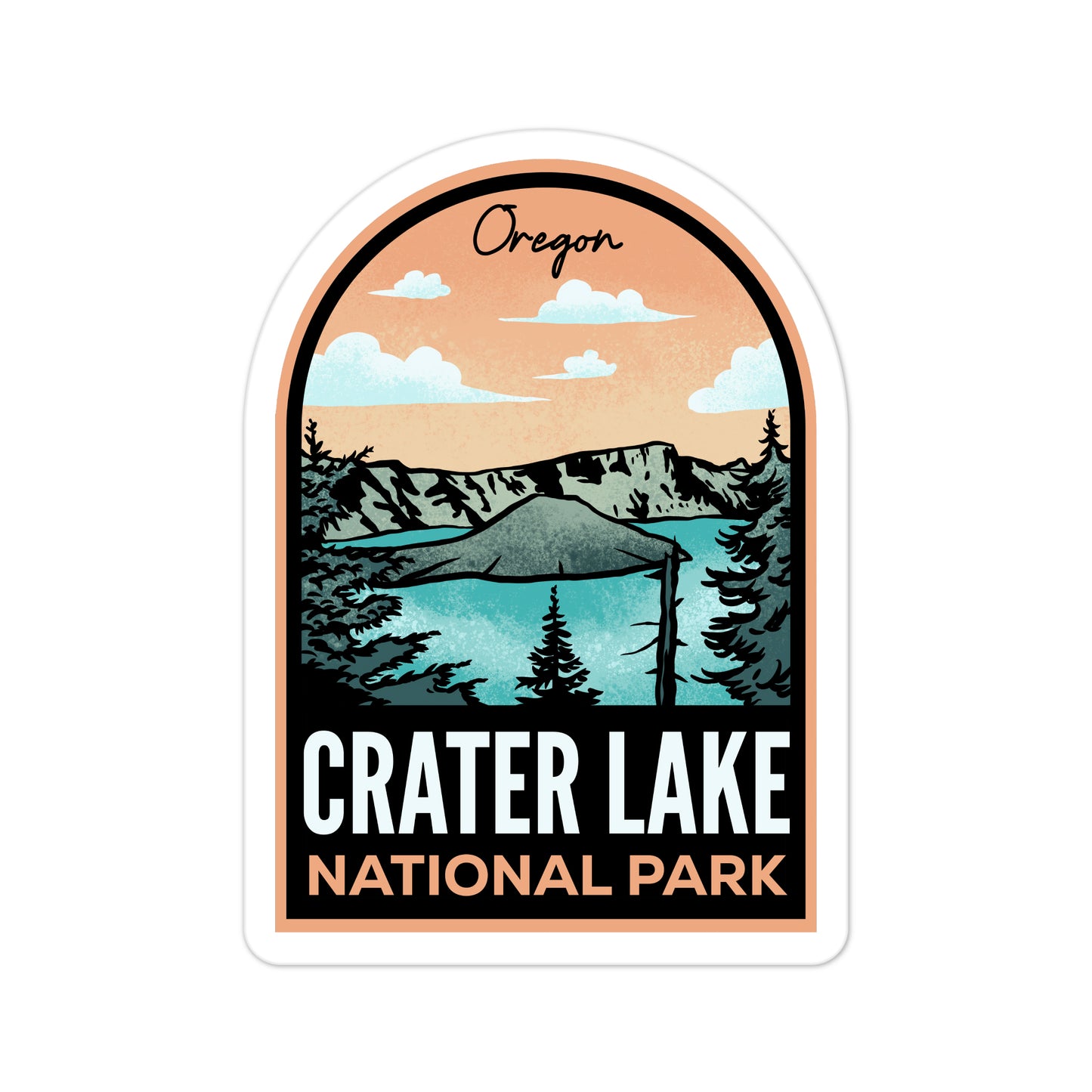 A sticker of Crater Lake National Park