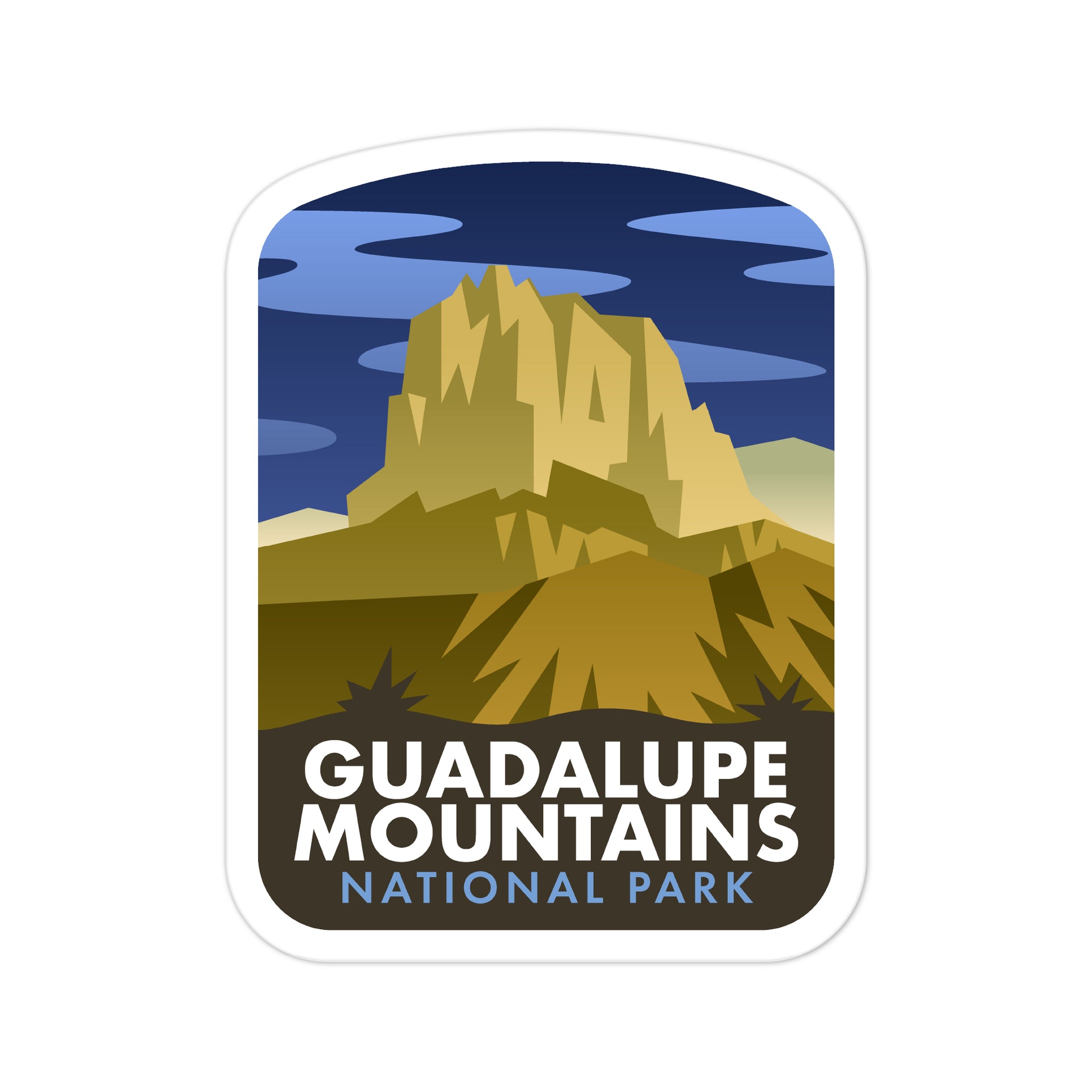 A sticker of Guadalupe Mountains National Park