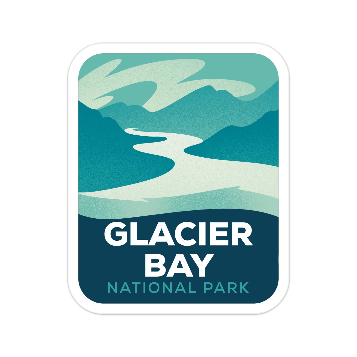 A sticker of Glacier Bay National Park