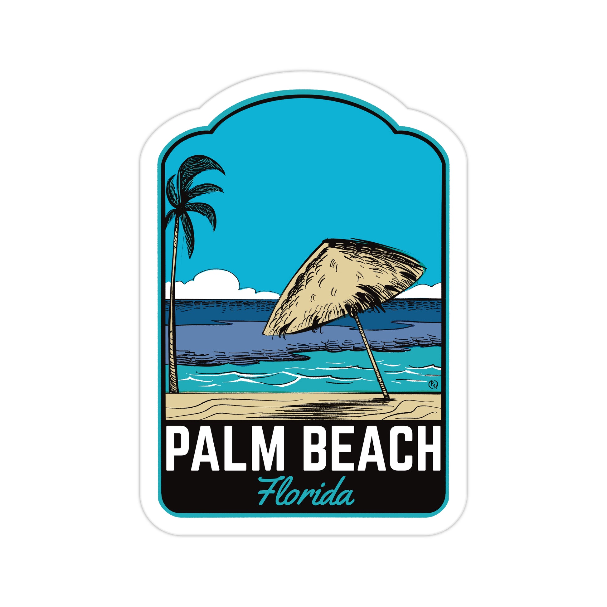 A sticker of Palm Beach Florida