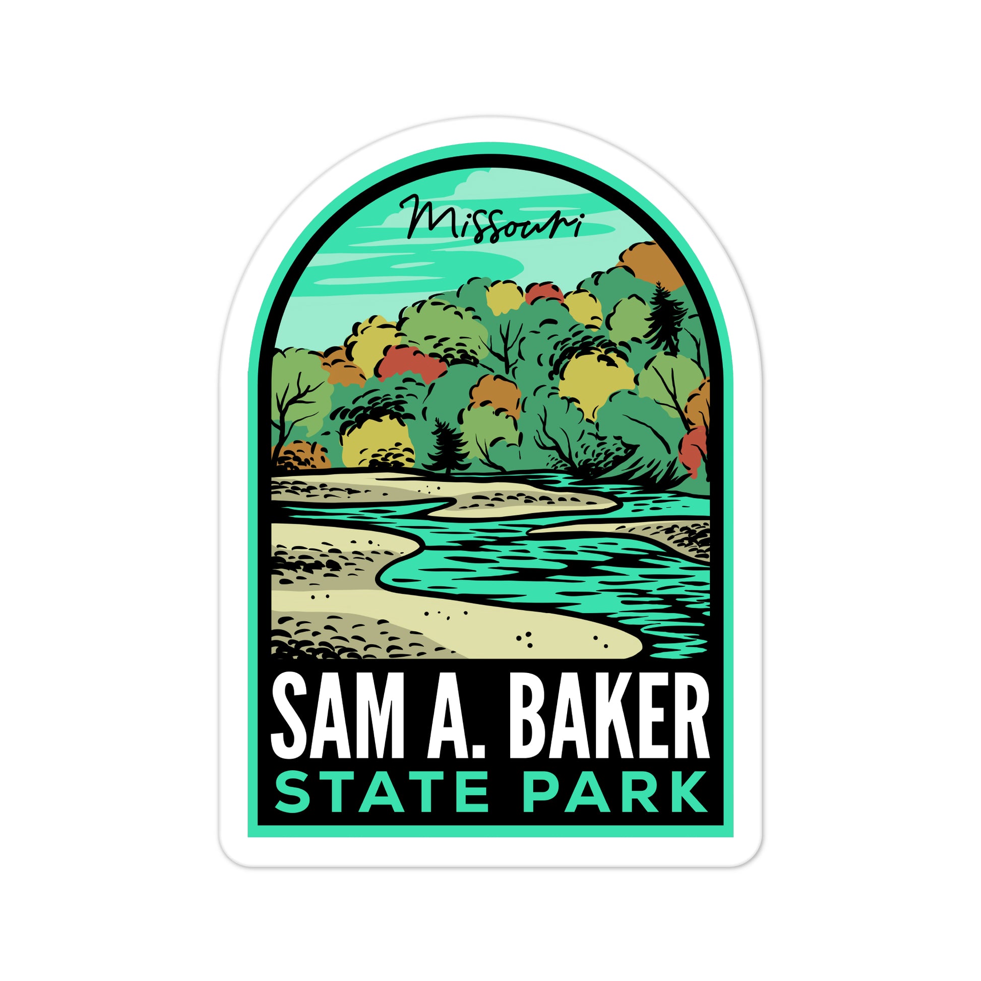 A sticker of Sam A Baker State Park
