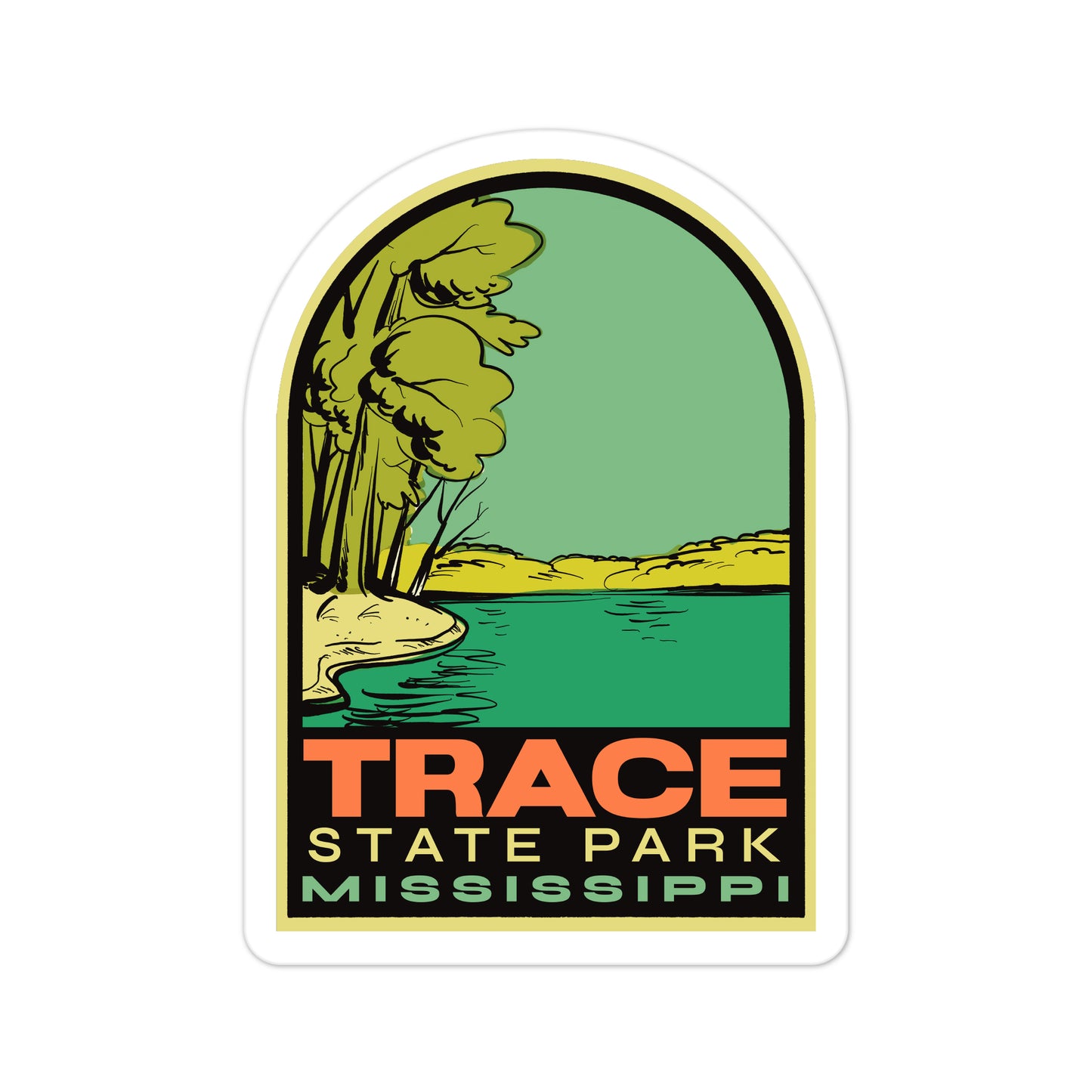 A sticker of Trace State Park