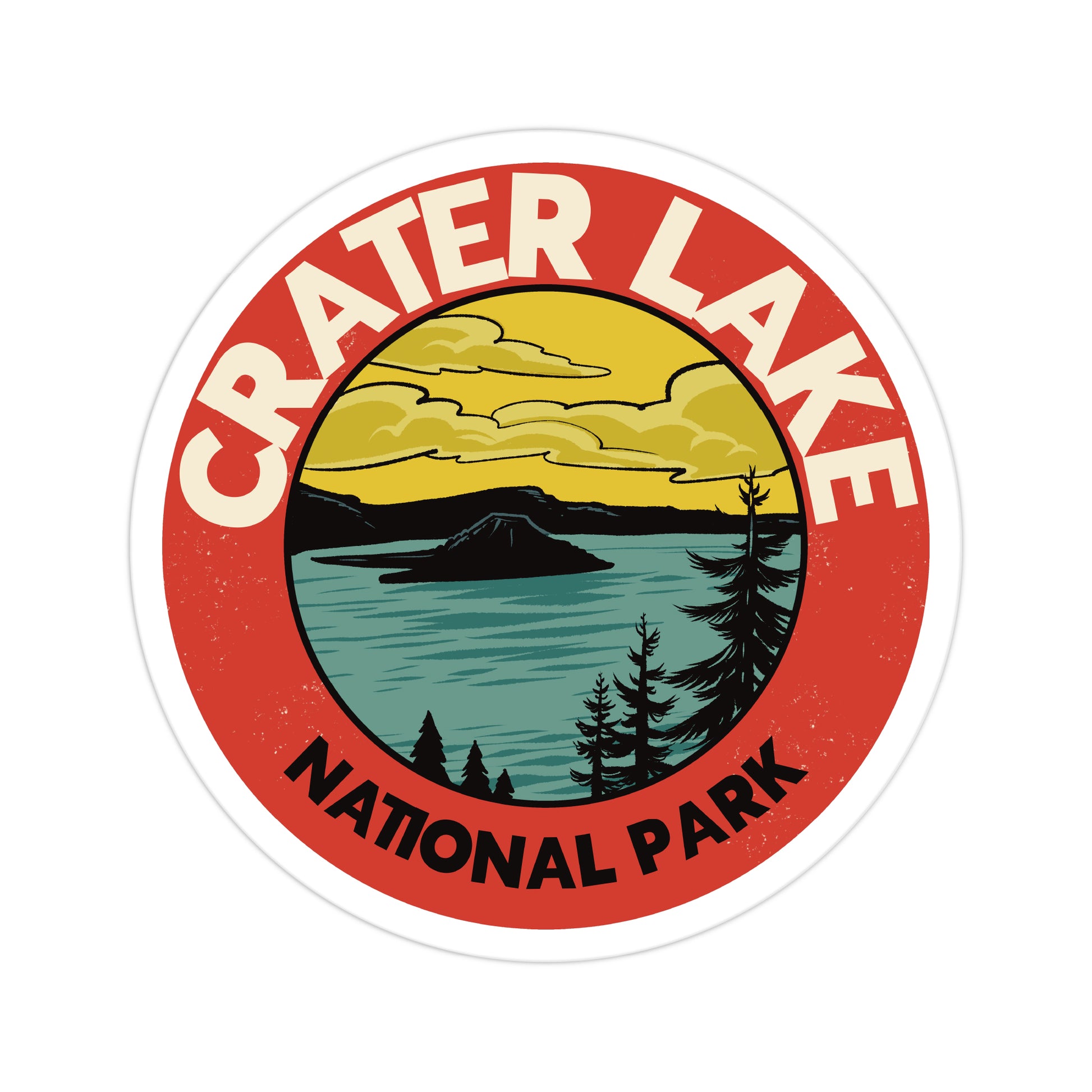 A sticker of Crater Lake National Park