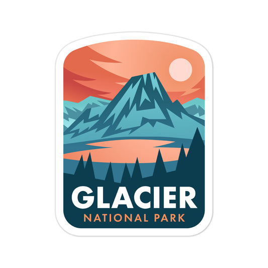 A sticker of Glacier National Park