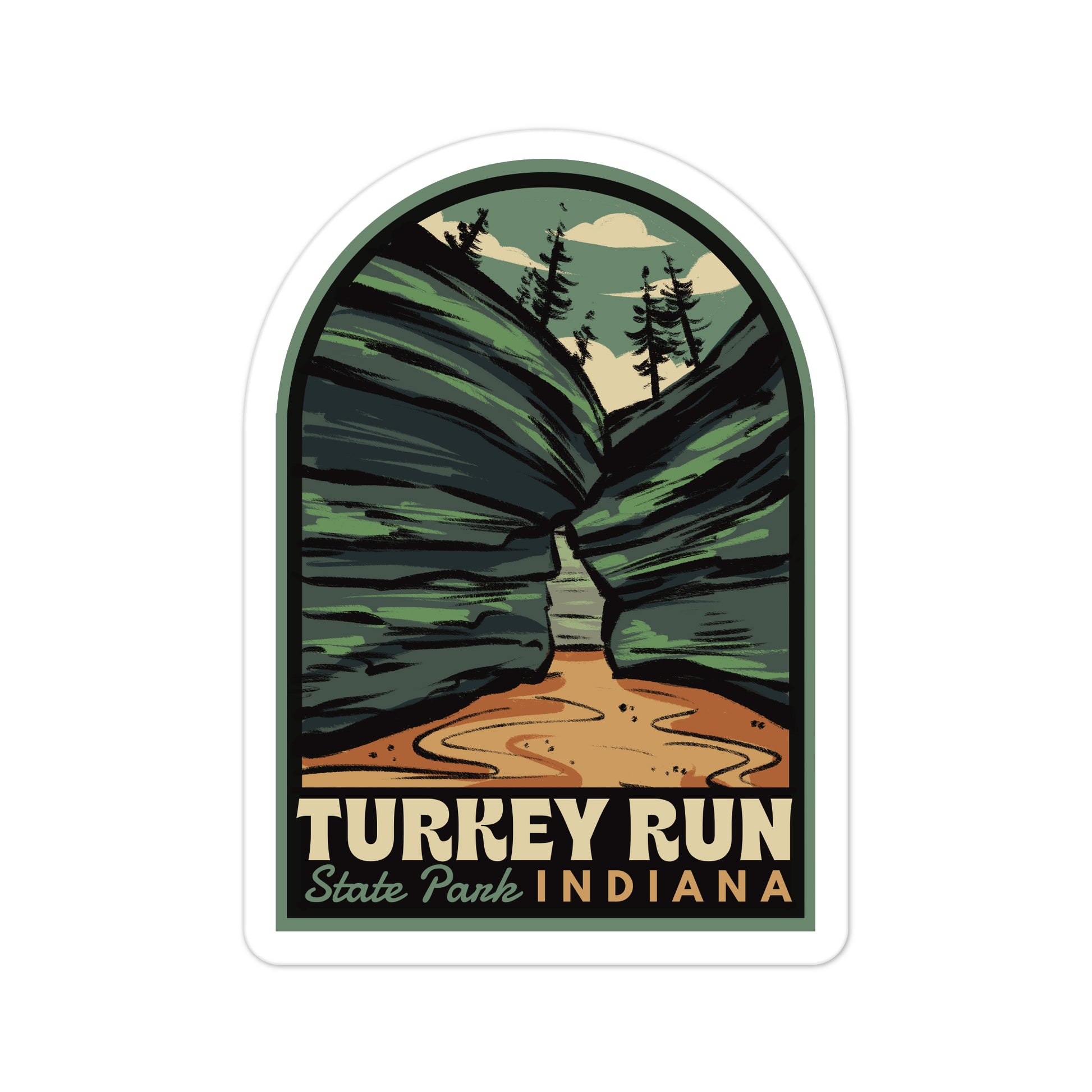 A sticker of Turkey Run State Park