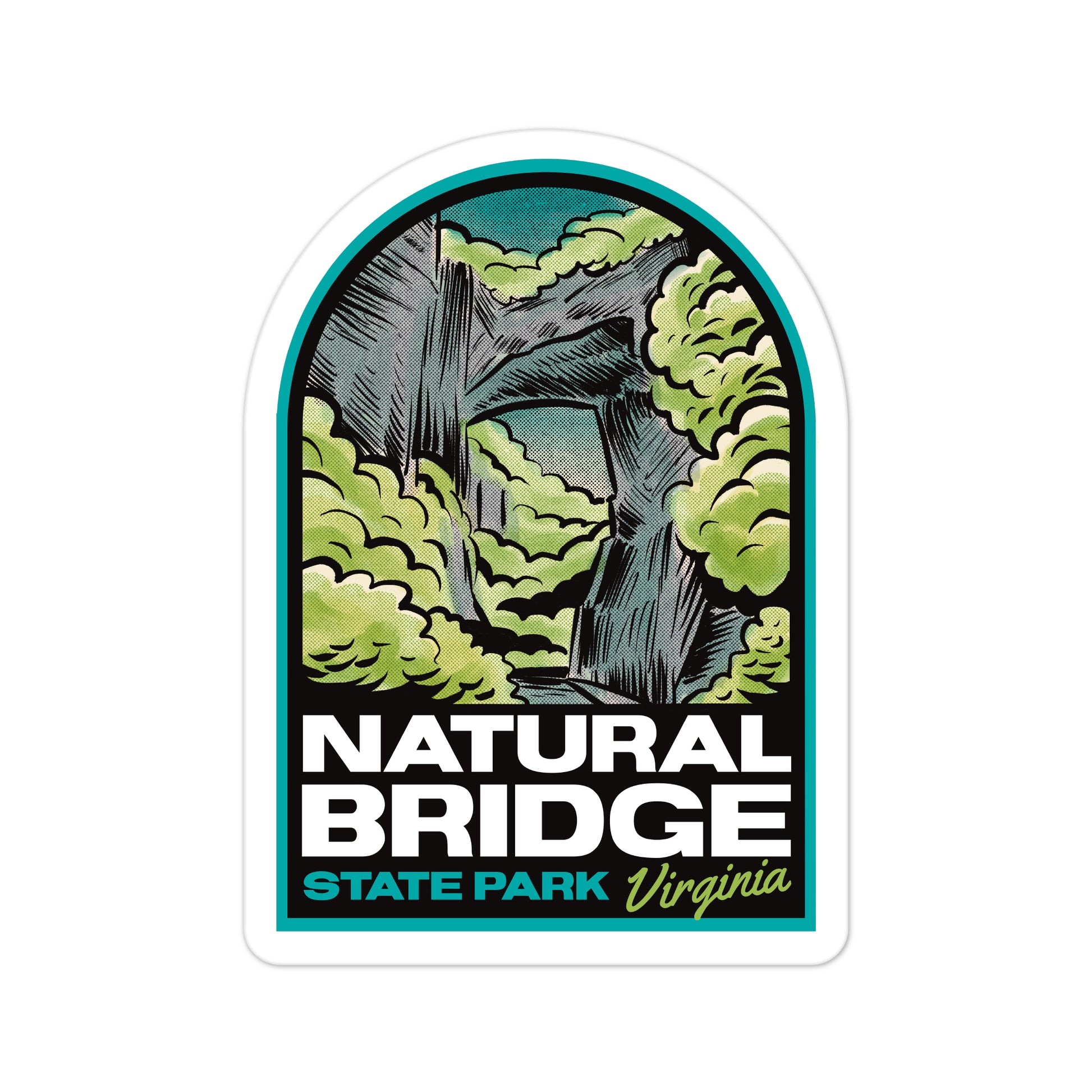 A sticker of Natural Bridge VA
