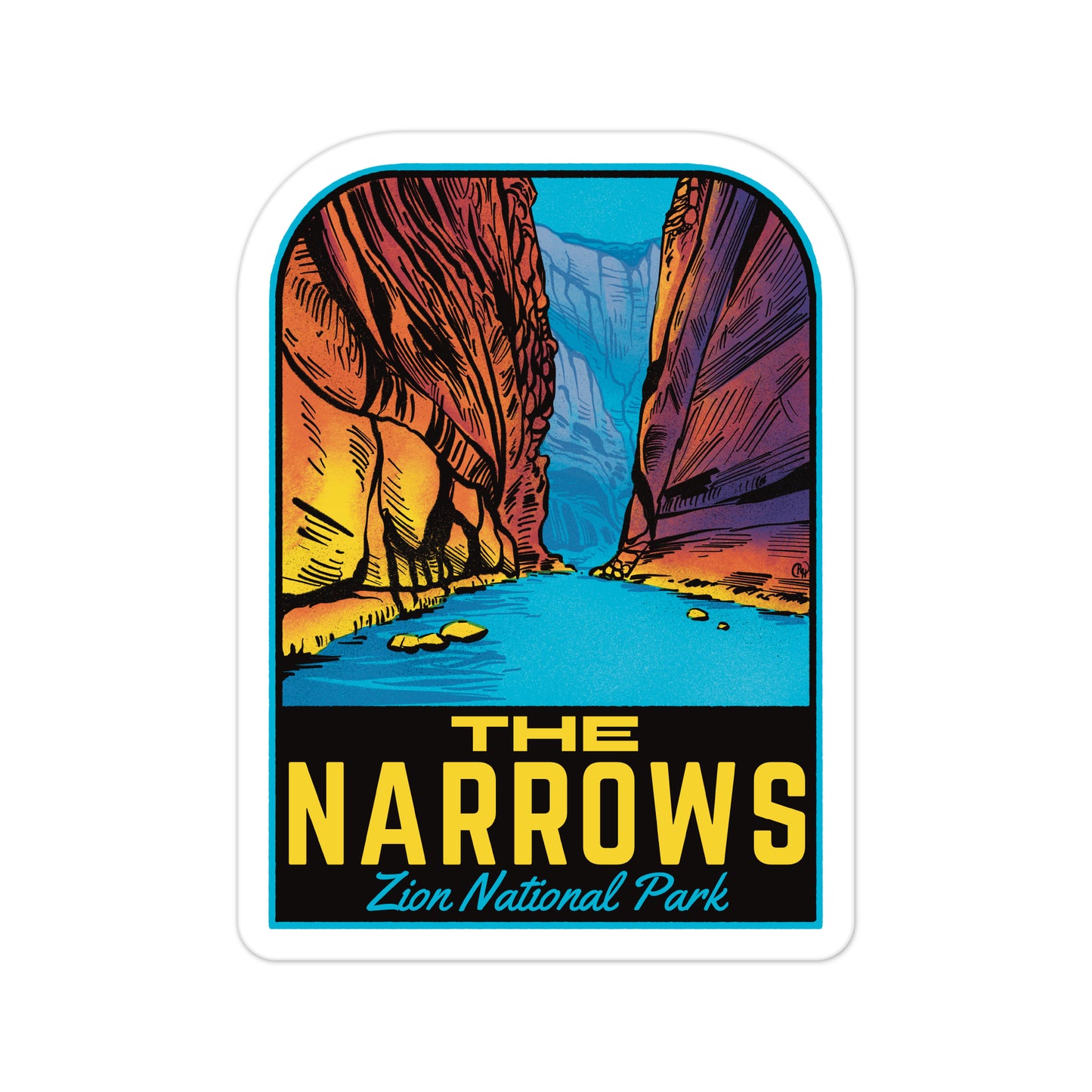 A sticker of The Narrows Zion National Park